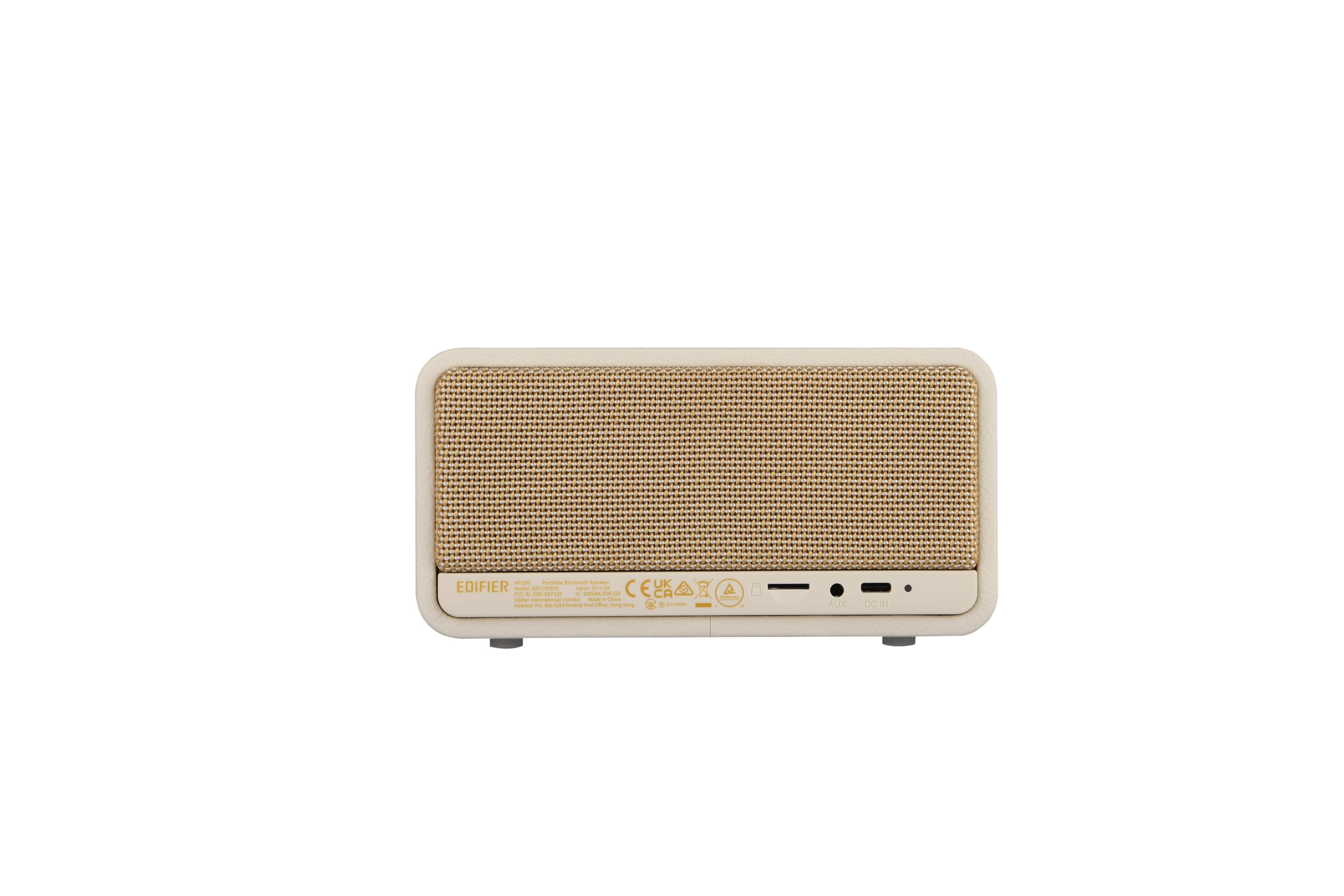 Edifier MP230 Portable Wireless Bluetooth Speaker - 20W RMS, Bluetooth/AUX/SD Card Playback - Compact & Powerful for Outdoor, Travel, Home Use - White