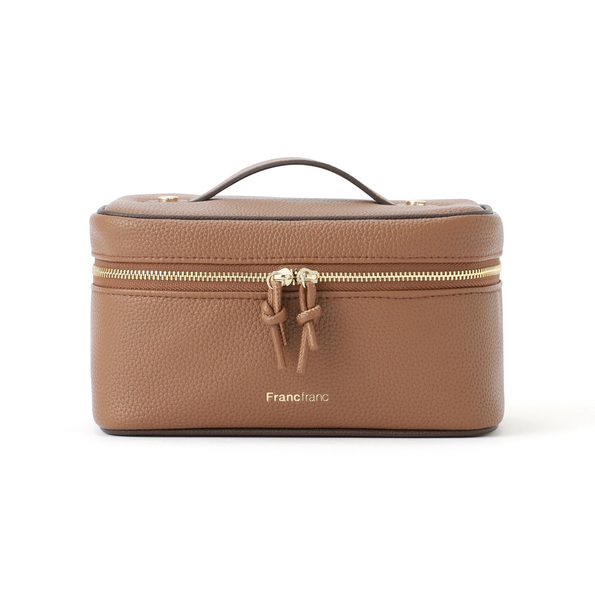Bicolor Vanity Pouch for Women - Stylish Brown Makeup Bag with Dual Compartments | Perfect for Travel, Gym & Everyday Essentials Organization