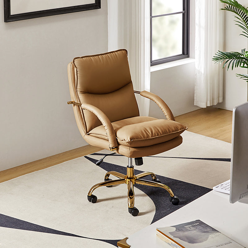 Waterproof PU Leather 360-Degree Swivel Office Chair - Ergonomic Desk Chair for Home & Office Workspace - Perfect for Long Hours of Sitting, Gaming, and Conference Rooms