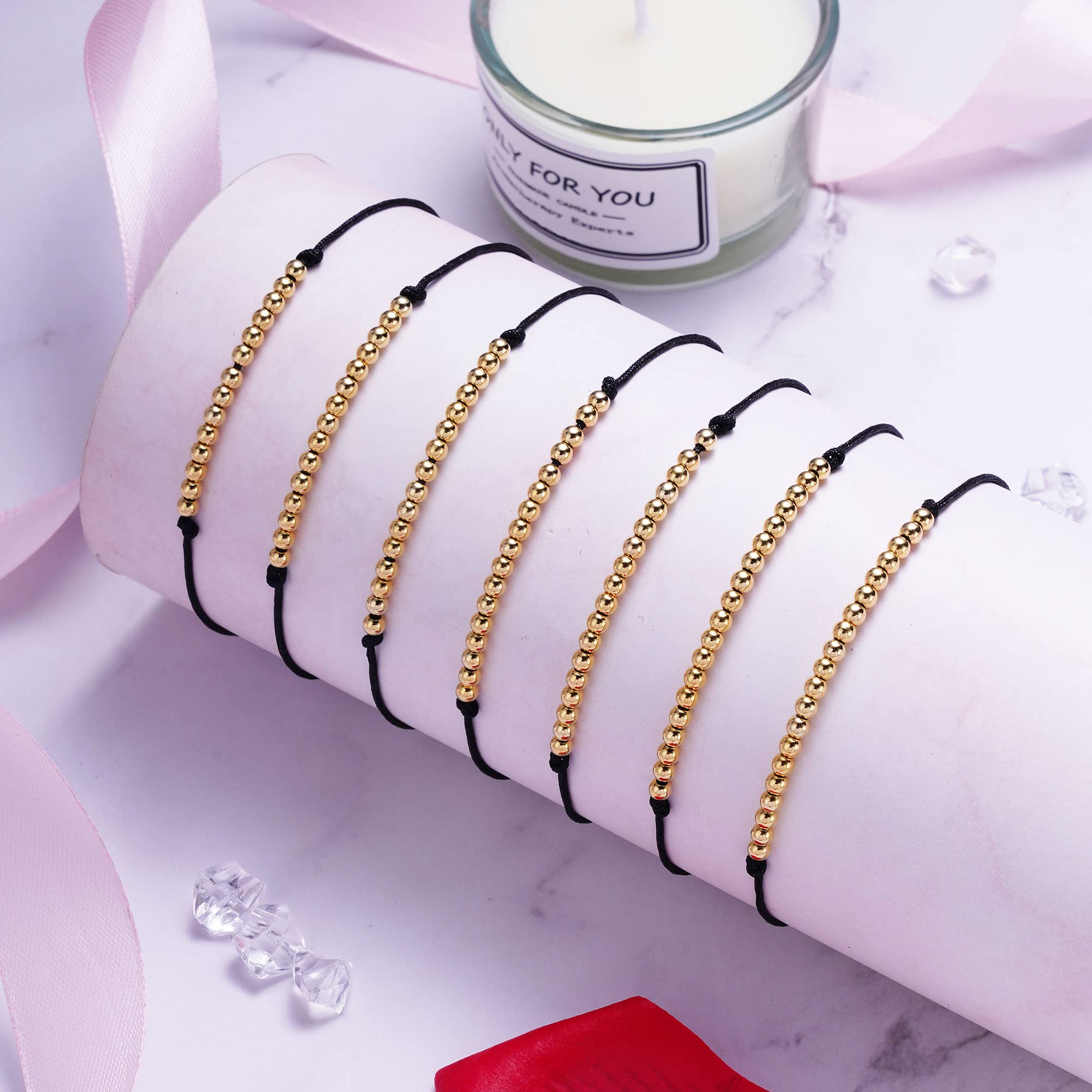 Adjustable Birthday Bracelet for Women - Silver/Gold/Rose Gold Beaded Jewelry Gift for Teen Girls, Daughter, Girlfriend, Wife, Sister & Best Friend - Perfect for Birthdays, Christmas & Special Occasions