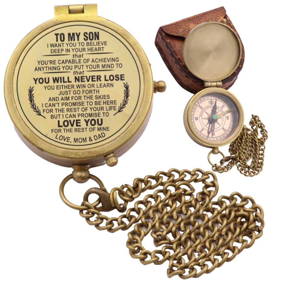 Personalized Engraved Compass Gift for Son - 