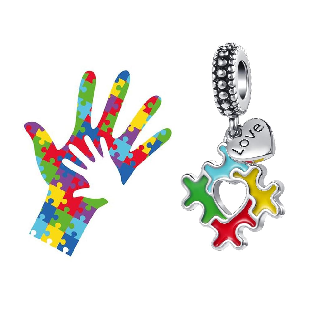 Autism Puzzle Piece Necklace - ASD Awareness Charm for Granddaughter (Gift Idea)