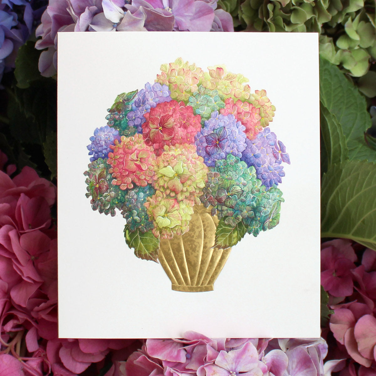 Beautiful Hydrangea Bouquet Note Cards - Set of 8 Handmade Floral Greeting Cards for Thank You, Birthday & Wedding - Perfect for Gifts & Special Occasions