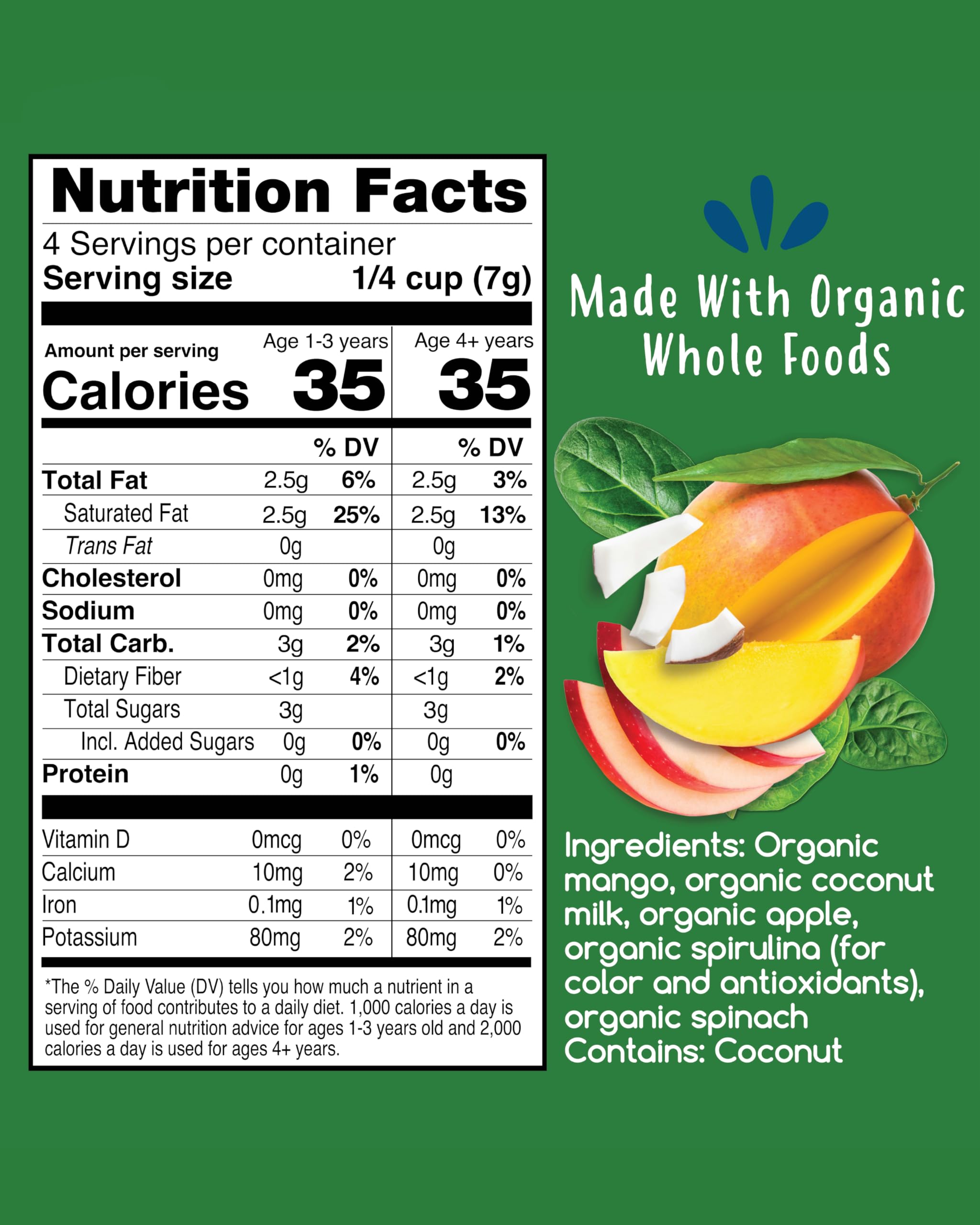 Organic Amara Smoothie Melts - Mighty Sweet Greens Baby Snacks with Fruits & Vegetables | Healthy Toddler Snacks for Lunch Box | Plant-Based Yogurt Melts in 6 Resealable Bags | Perfect for On-the-Go Snacking & School Lunches