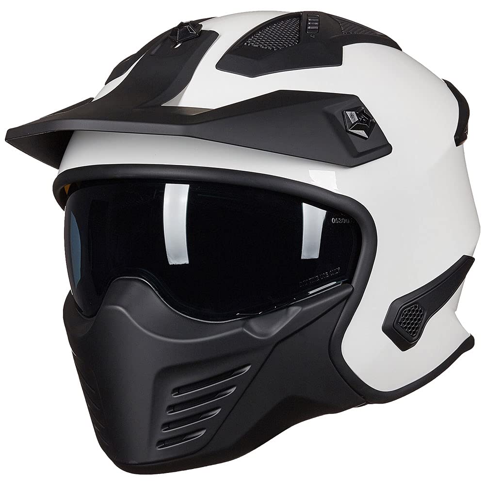 ILM Open Face Motorcycle Helmet 3/4 Half Helmet DOT Approved - Lightweight & Breathable for Dirt Bike, Moped, ATV, UTV, Motocross, Cruiser, Scooter - Model 726X (White, Large) - Perfect for Urban Commuting & Off-Road Adventures
