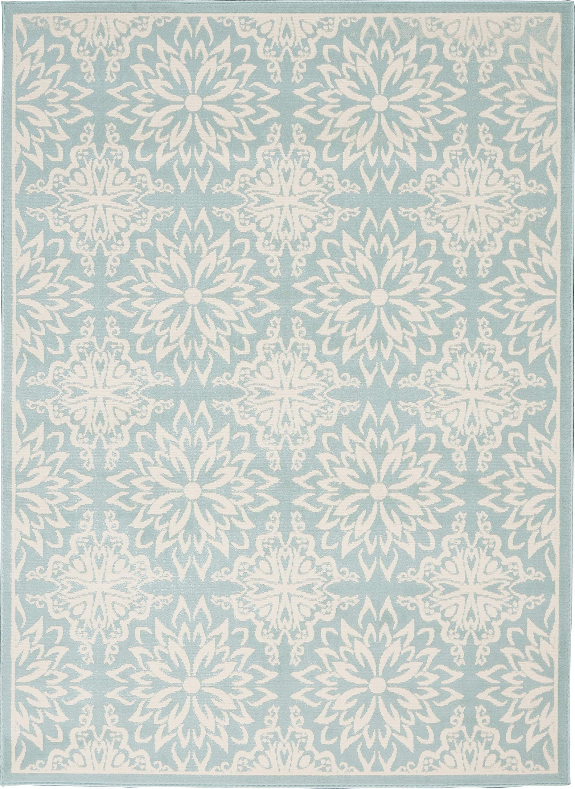 Nourison Jubilant Floral Ivory/Green 4' x 6' Area Rug - Easy-Cleaning, Non-Shedding, Soft & Durable - Perfect for Bedroom, Living Room, Dining Room & Kitchen Decor (4x6)