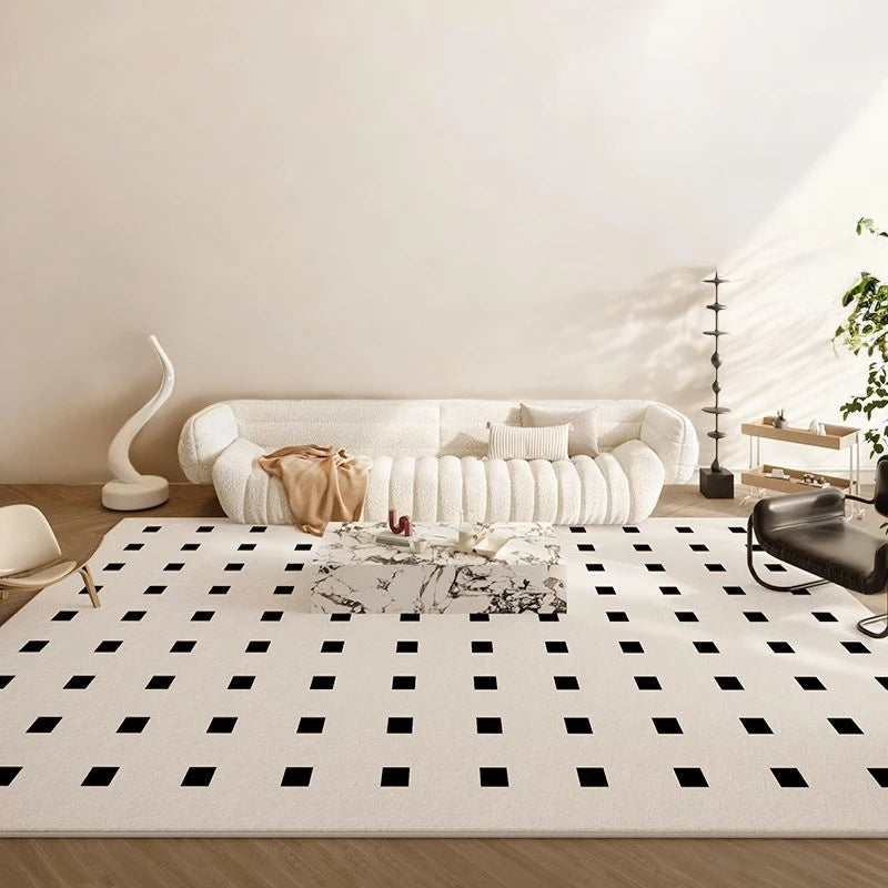 Reign Geometric Grid Spillproof Pet Friendly Area Rug - Non-Slip Washable Living Room Carpet for Dogs & Cats - Perfect for Home, Office, and High Traffic Areas