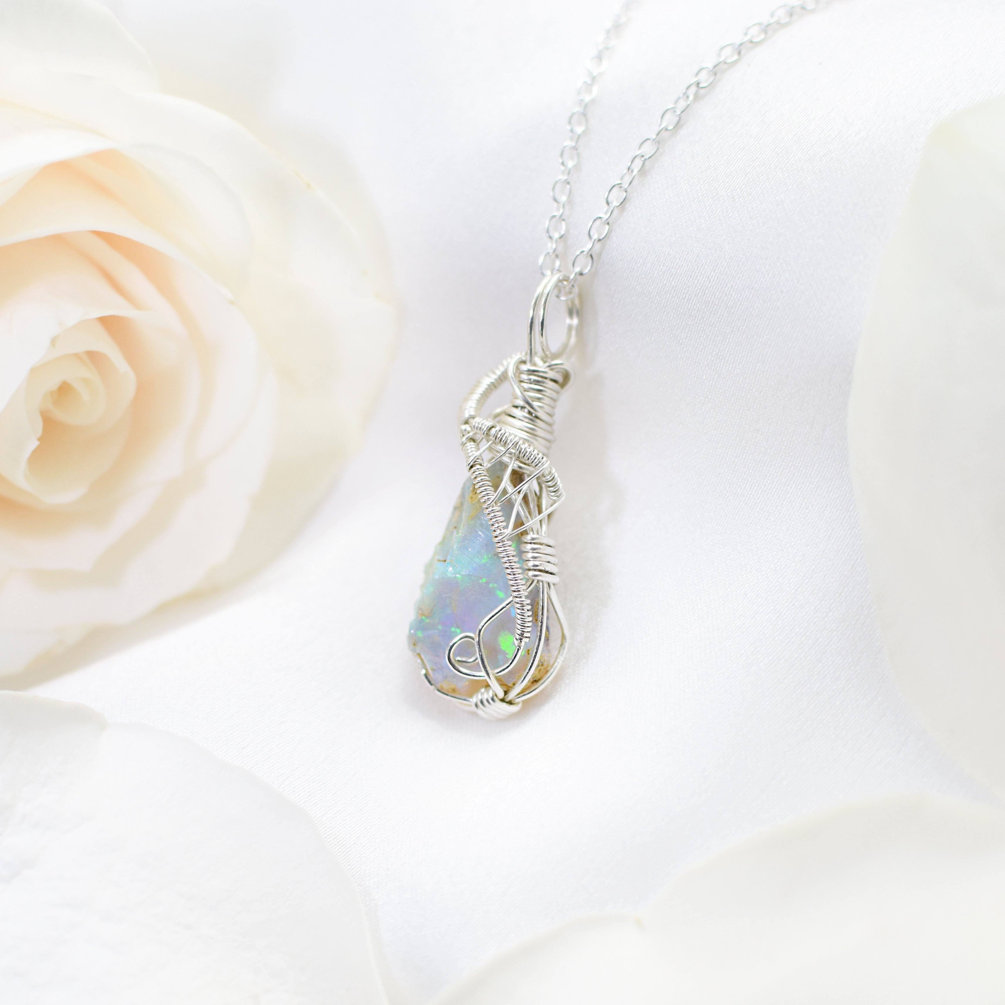 Fire Opal Pendant Necklace - Sterling Silver 925 Jewelry for Women | Elegant Gift for Birthday, Anniversary & Special Occasions