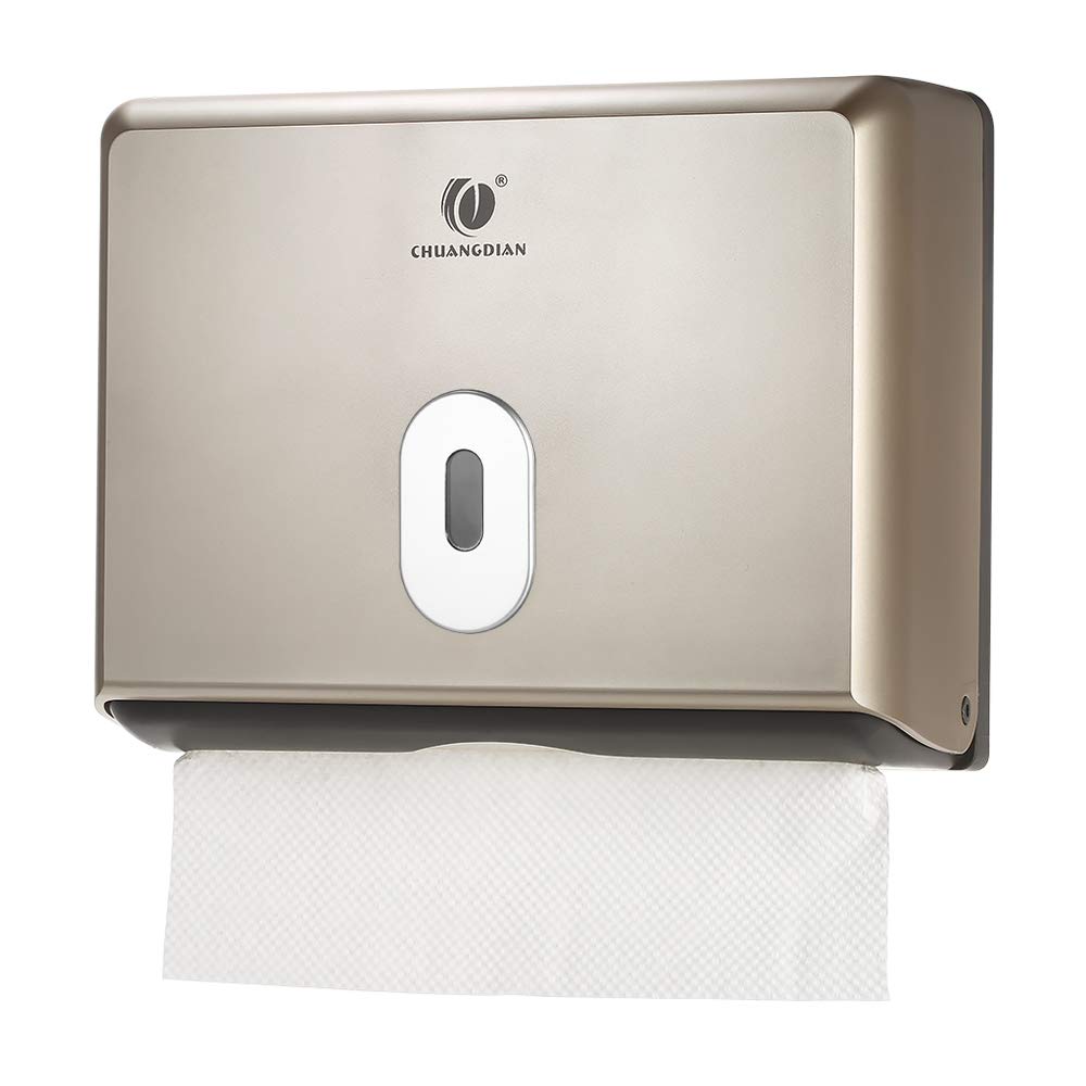 **Galapara Commercial Wall Mount Paper Towel Dispenser - Gold C-Fold & Multifold Tissue Holder for Restrooms, Kitchens, and Offices**