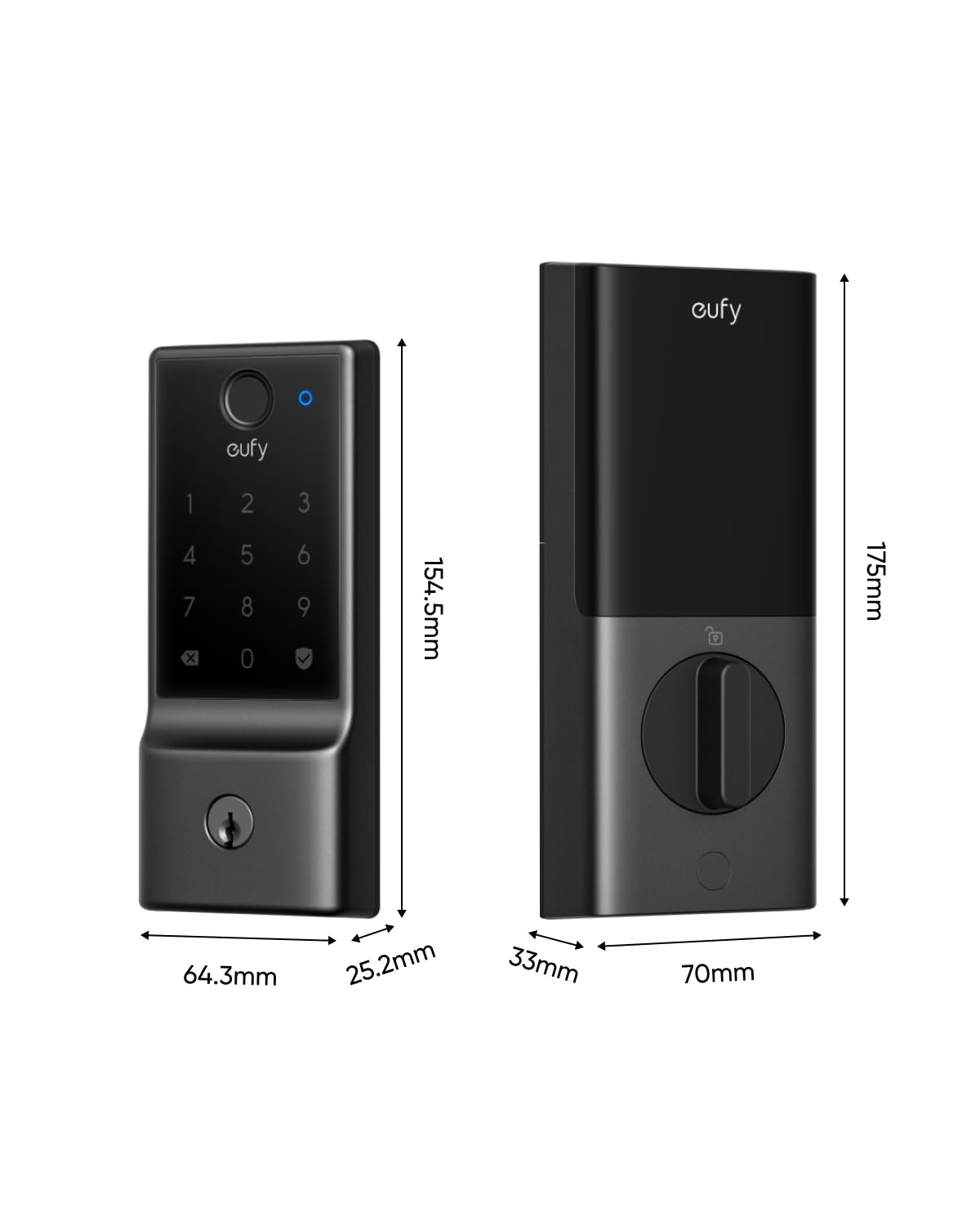 eufy Security Smart Lock E30 - Keyless Fingerprint Entry Deadbolt with Built-in Wi-Fi | Compatible with Apple Home, Alexa & Google Assistant | Smart Door Lock for Front/Back Doors | Perfect for Home Security & Smart Home Automation