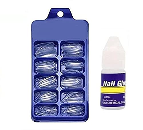 MAPPERZ Professional Fake Nails Glue Kit with Nail Filer - Reusable Acrylic Artificial Nails Set for Women - Includes Nail File Tools for Home & Salon Manicures - Perfect for Parties, Weddings & Special Occasions