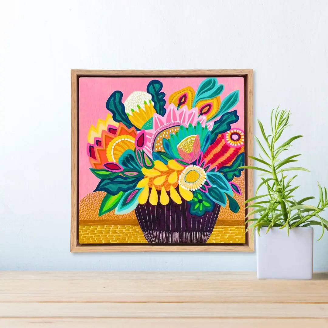 Aurora Blooms Original Handmade Painting - Wall Art Decor for Living Room, Bedroom & Office - Unique Home Gift Idea