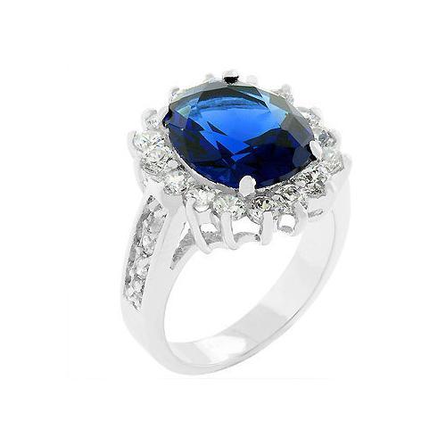 Elegant Blue Cambridge Ring for Women - Sterling Silver Vintage Style Jewelry Gift for Her - Perfect for Weddings, Anniversaries & Special Occasions