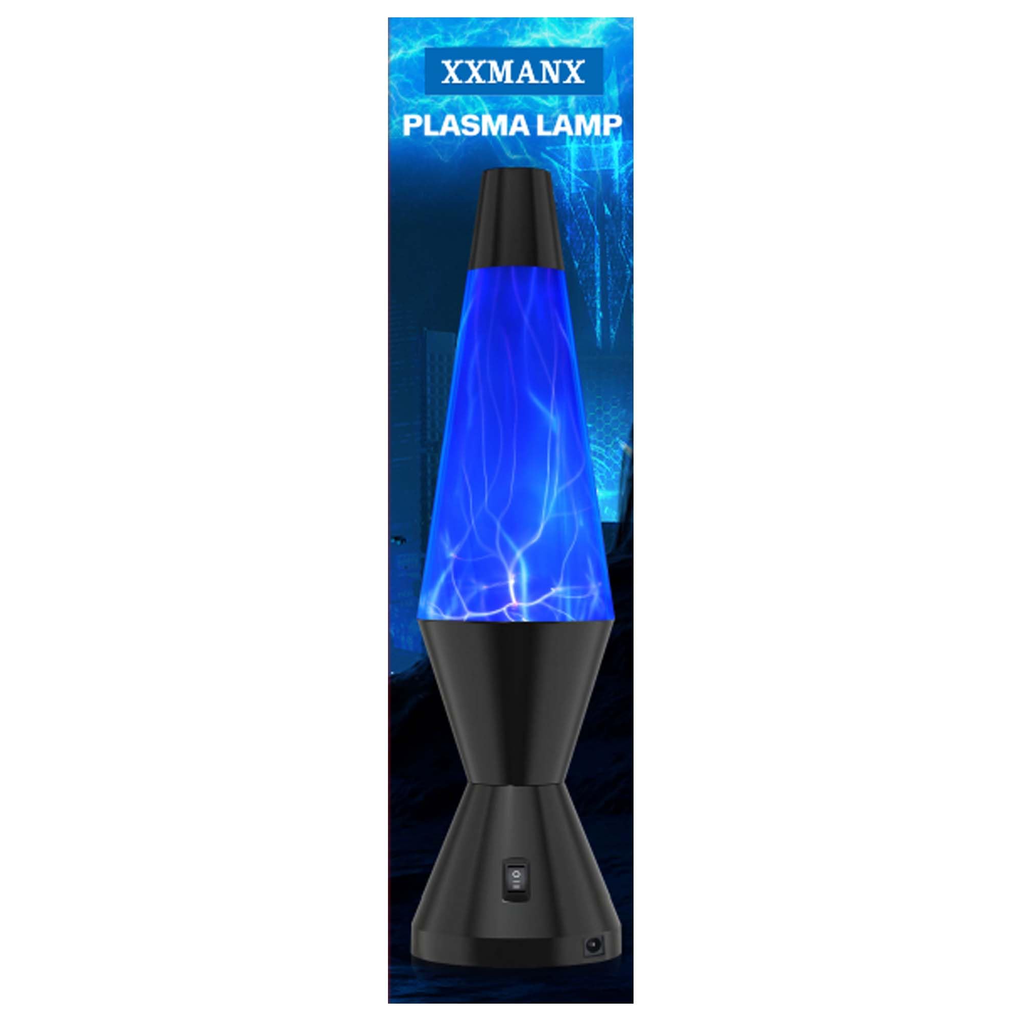 14-inch Plasma Ball Lamp - Touch & Sound Sensitive Lightning STEM Toy with AC Adapter | Science Discovery Gift for Kids & Adults | Perfect for Bedroom Night Light, Desk Decor & Science Education (Blue)