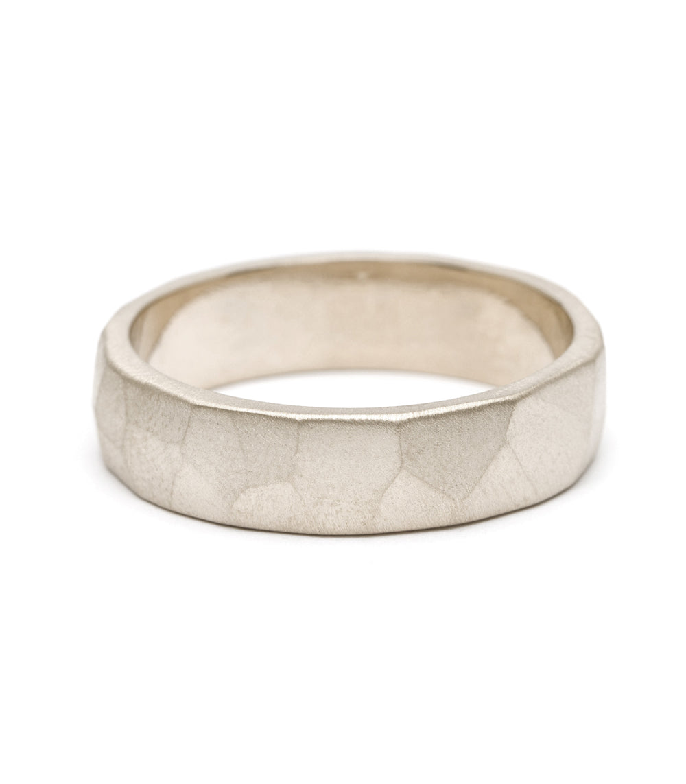 Elegant Faceted Wedding Band Ring for Women - 14K Gold or Sterling Silver Engagement & Anniversary Jewelry - Perfect for Bridal, Proposal & Special Occasions