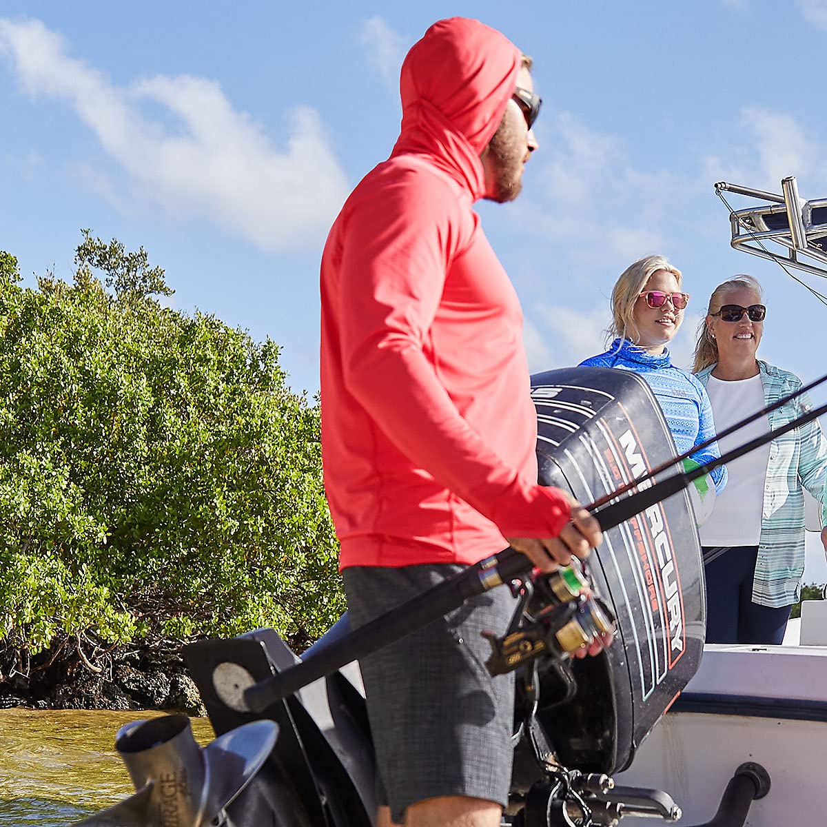 Coolibar UPF 50+ Men's Andros Fishing Hoodie - Sun Protective Shirt with Long Sleeves for Outdoor Activities, Hiking, and Water Sports