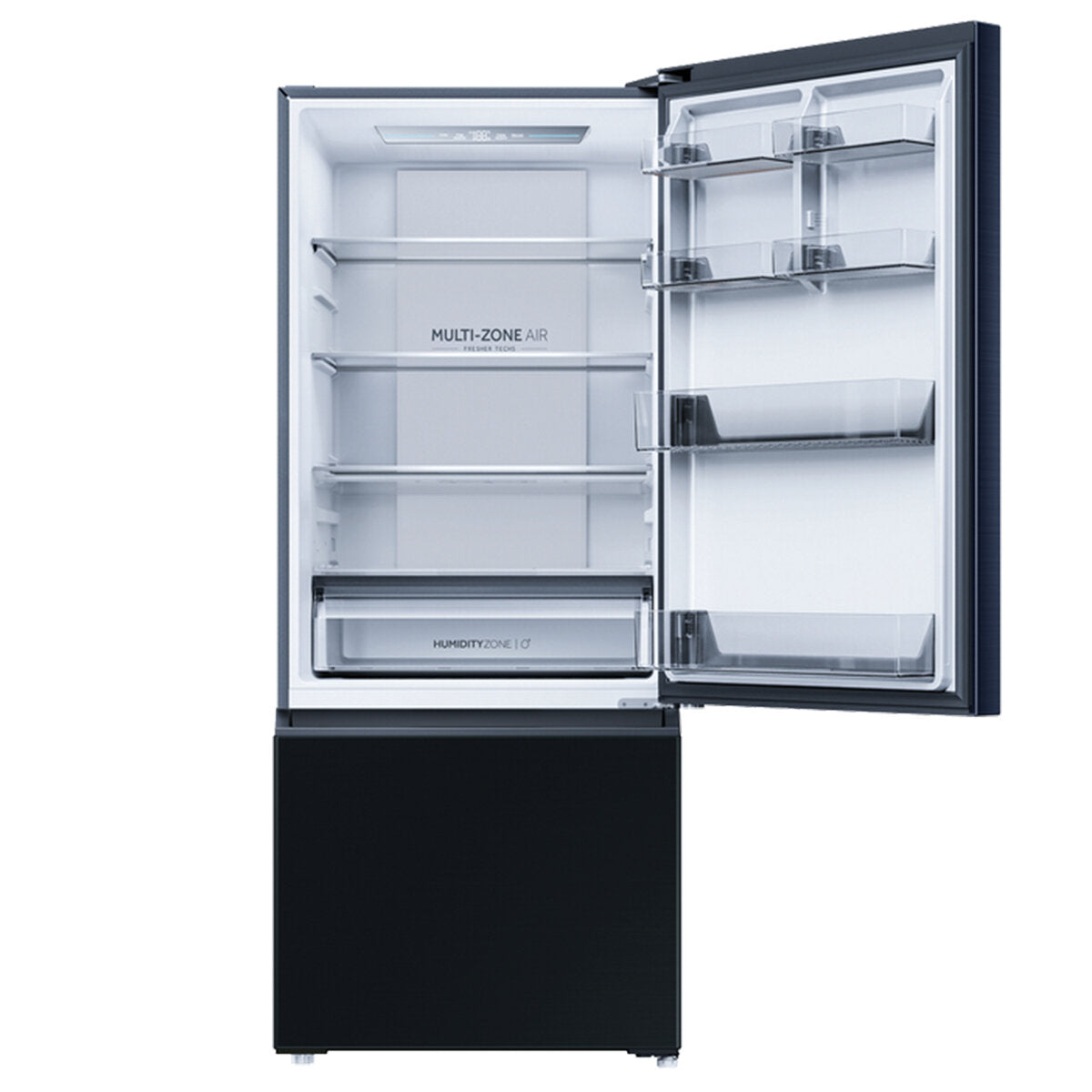 Haier 433L Bottom Mount Refrigerator Black HRF420BEC - Energy Efficient French Door Fridge for Kitchen, Home & Office Use