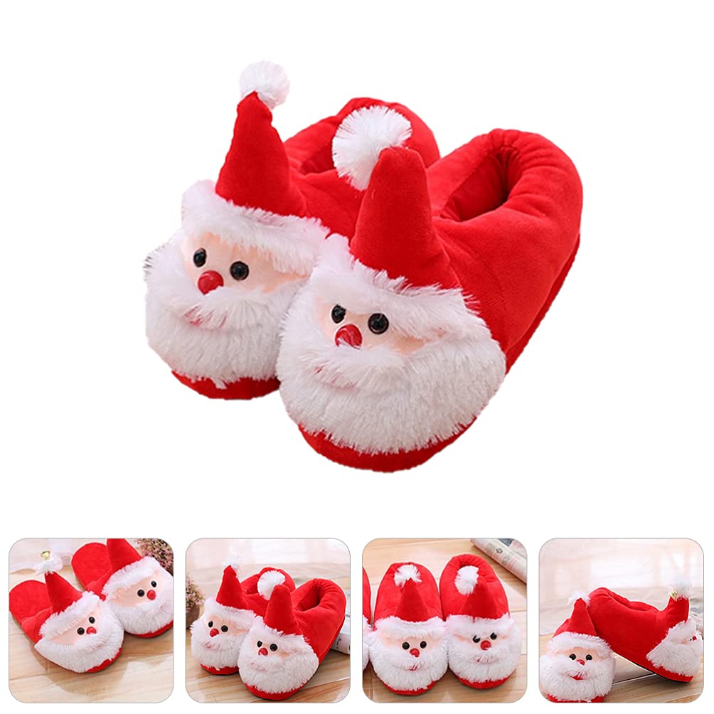 Santa Claus Christmas Slippers - Cozy Furry House Shoes with Anti-Skid Sole for Women & Men - Perfect for Holiday Gifts, Winter Home Comfort & Christmas Party Outfits