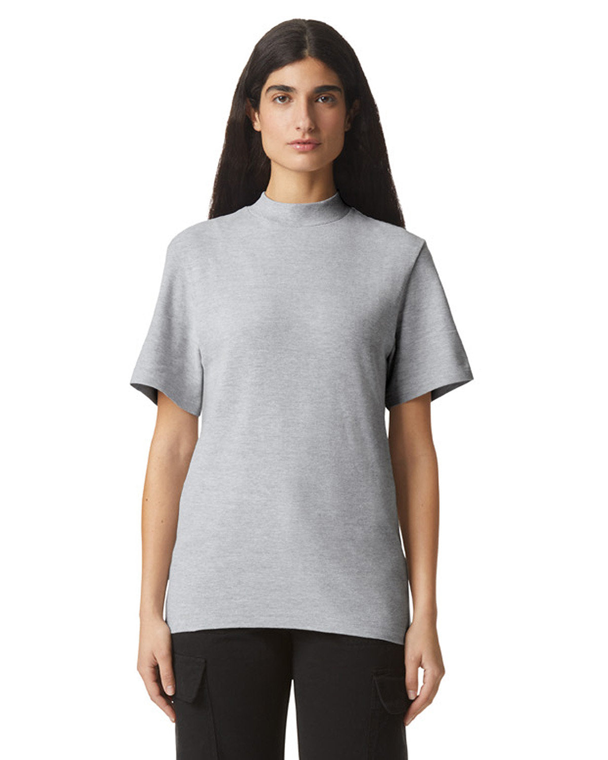American Apparel 1PQ Unisex Mockneck Pique T-Shirt - Comfortable Cotton Crewneck Tee for Men & Women - Perfect for Casual Wear, Layering, and Everyday Outfits