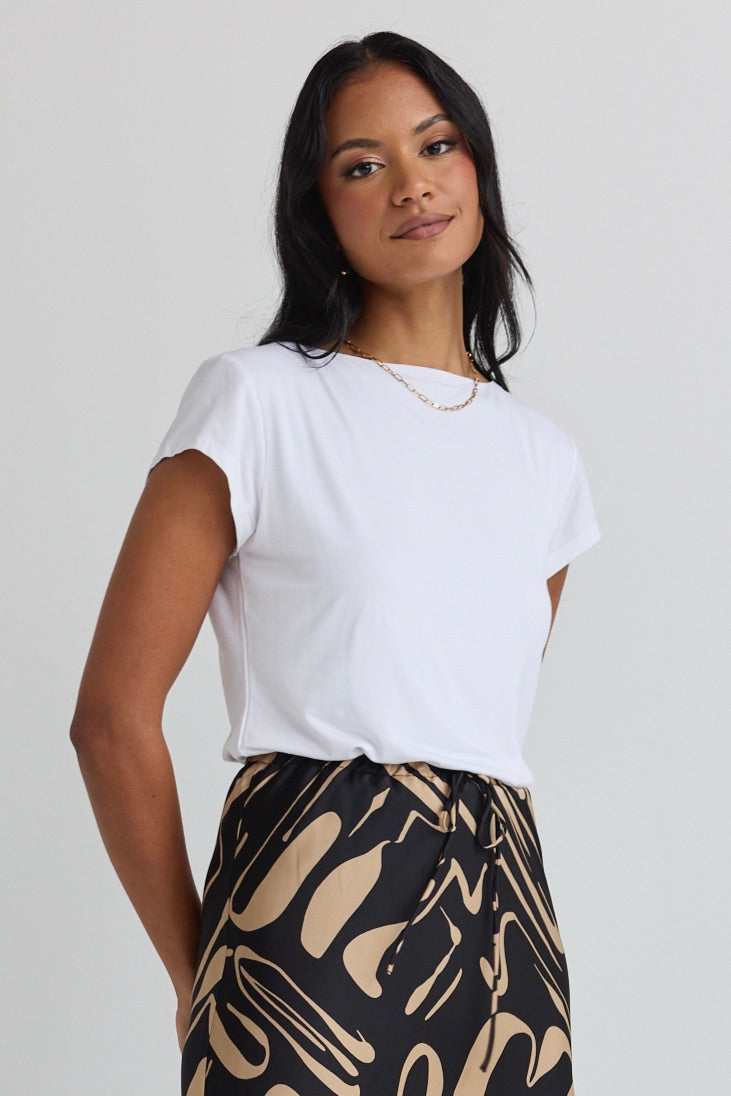 Elegant Ivory Cap Sleeve Boat Neck Blouse for Women - Perfect for Office Wear, Date Night & Summer Outfits