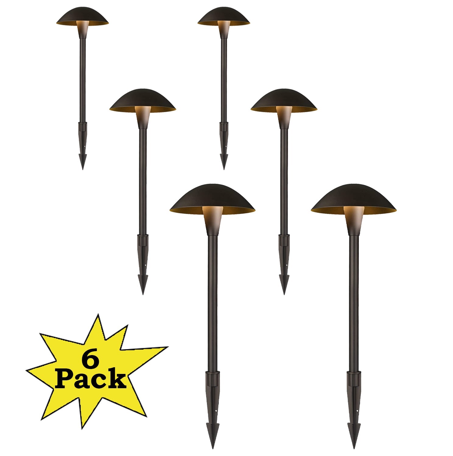 6 Pack 5W 3CCT LED Landscape Pathway Lights - 12V Low Voltage Modern Outdoor Path Lighting for Garden, Walkway, Driveway & Yard Illumination
