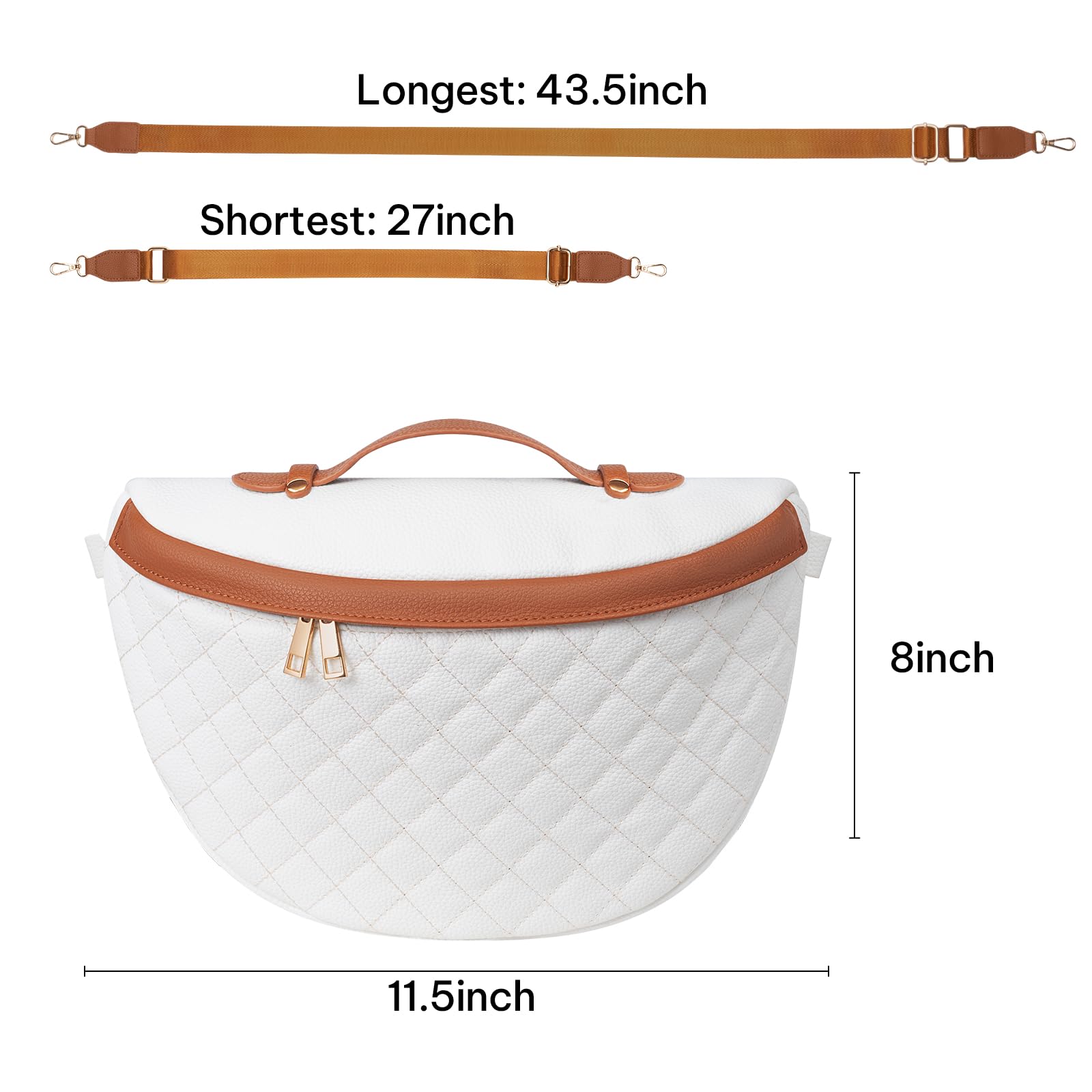 Beaulyn Vegan Leather Crossbody Bags for Women - Small Shoulder Handbag with Multi Pocket & Adjustable Strap, Checkered Fanny Pack Sling Bag Belt Bag for Girls and Ladies | Perfect for Travel, Shopping, and Everyday Use