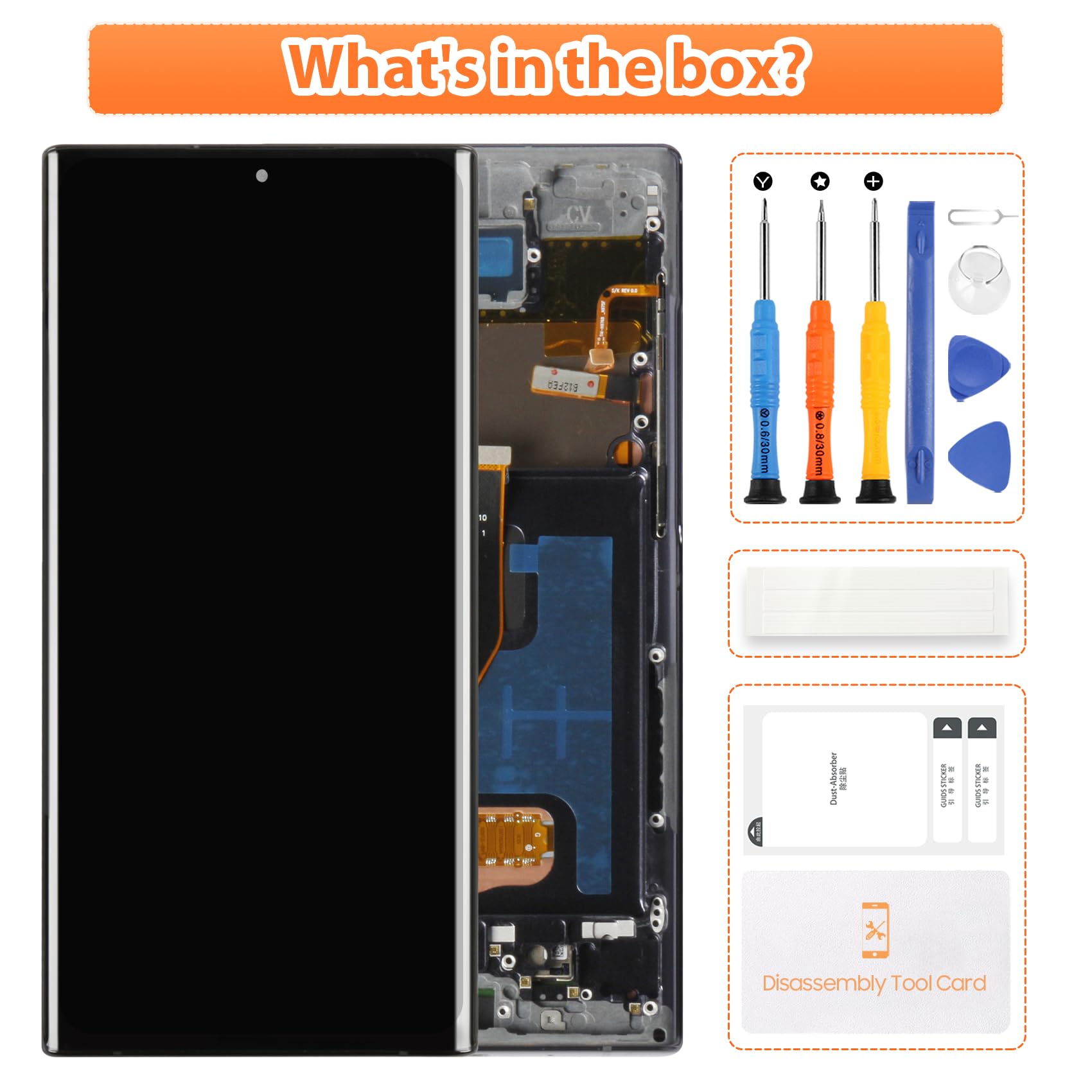 Original OLED Screen Replacement for Samsung Galaxy Note 10 Plus (SM-N975U) - Touch Display Digitizer Assembly with Frame & Fingerprint Sensor (Black) | Perfect for DIY Phone Repair & Screen Replacement