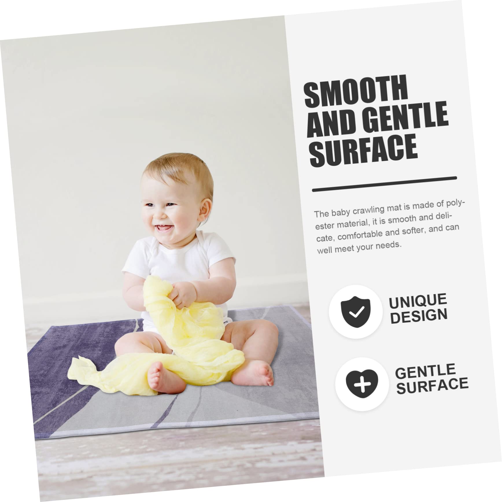 FAVOMOTO 4-Piece Non-Toxic Baby Crawling Play Mat - Foldable Soft Polyester Floor Mat for Infants & Toddlers - Perfect for Nursery, Playroom & Daycare Use