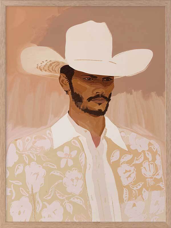 Cowboy Clay Framed Art Print - Western Decor for Home & Office - Perfect for Living Room, Bedroom, or Cowboy-Themed Spaces