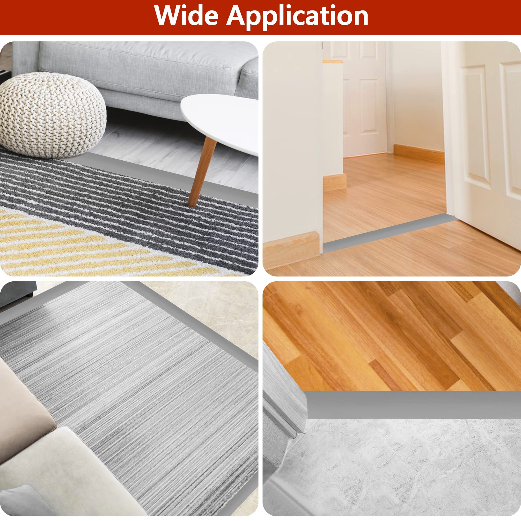 10Ft Self-Adhesive Floor Transition Strip - Carpet to Tile PVC Threshold Trim, Peel & Stick Joining Molding for Gaps Under 5mm (Coffee Brown) - Perfect for Doorways, Laminate & Hardwood Floor Transitions