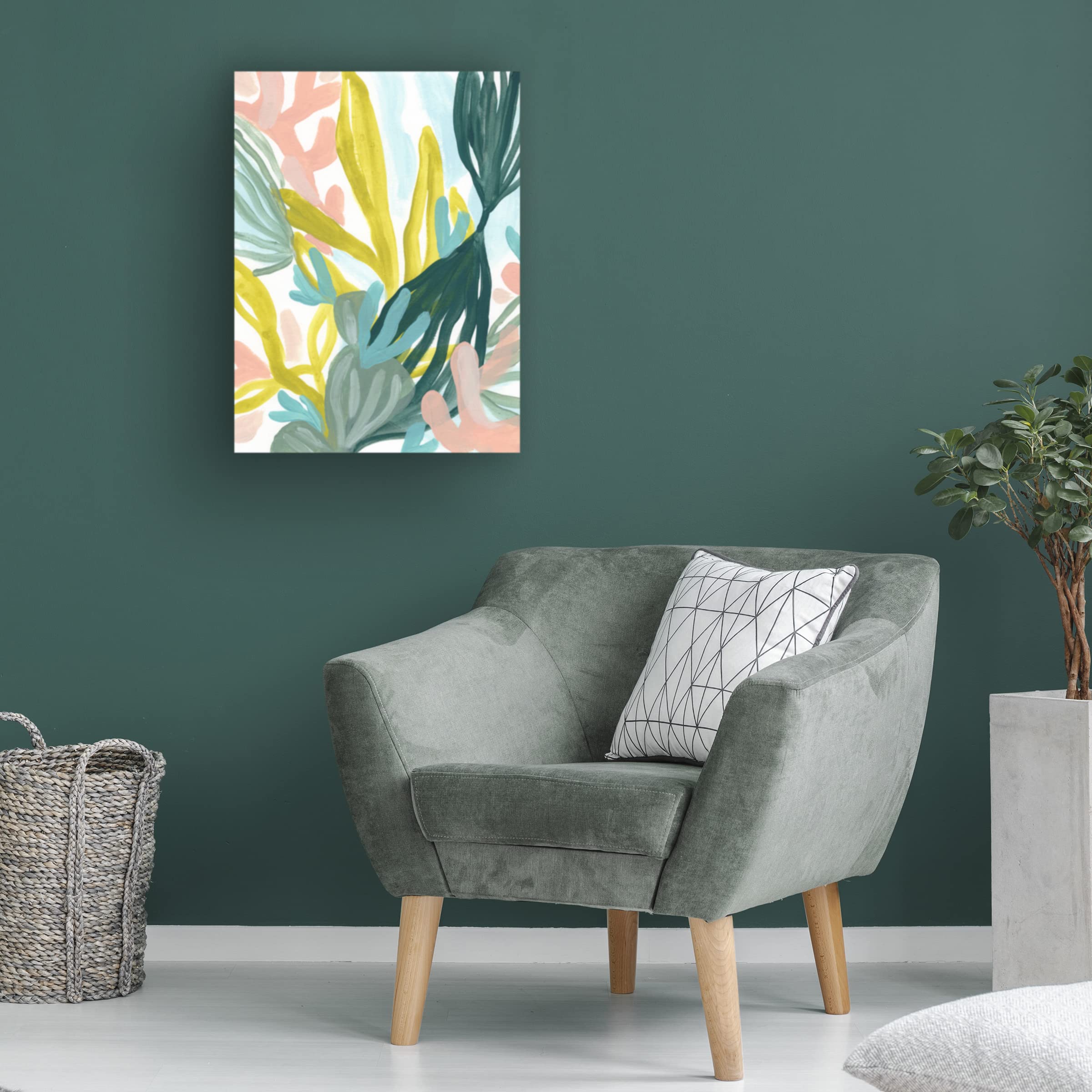 Trademark Fine Art 'Coral Garden II' Canvas Wall Art by June Erica Vess - Vibrant Ocean Painting for Living Room, Bedroom & Office Decor