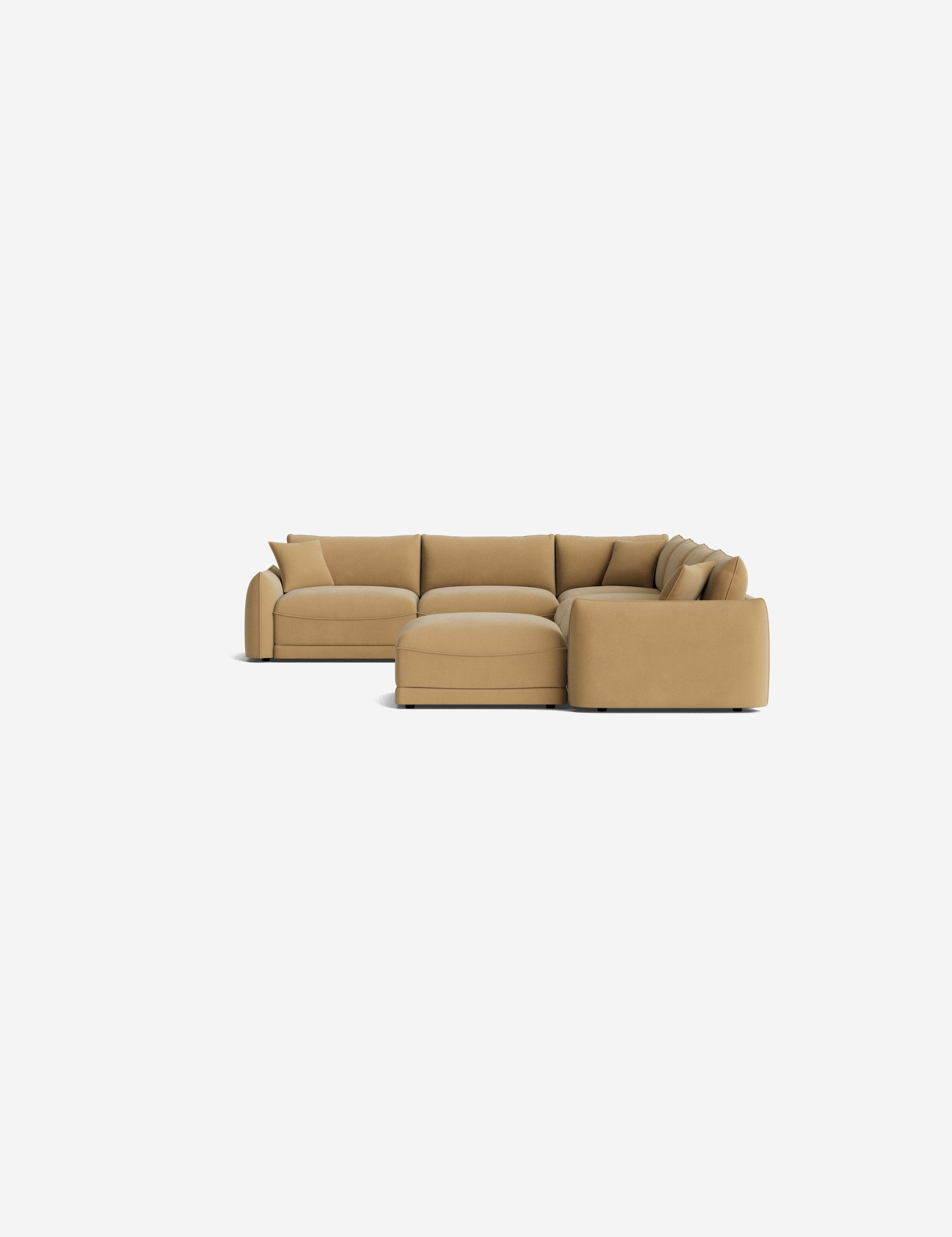 Balmer Modular Corner Sectional Sofa with Ottoman - Modern L-Shaped Living Room Furniture for Small Spaces | Perfect for Apartments, Condos and Family Gatherings