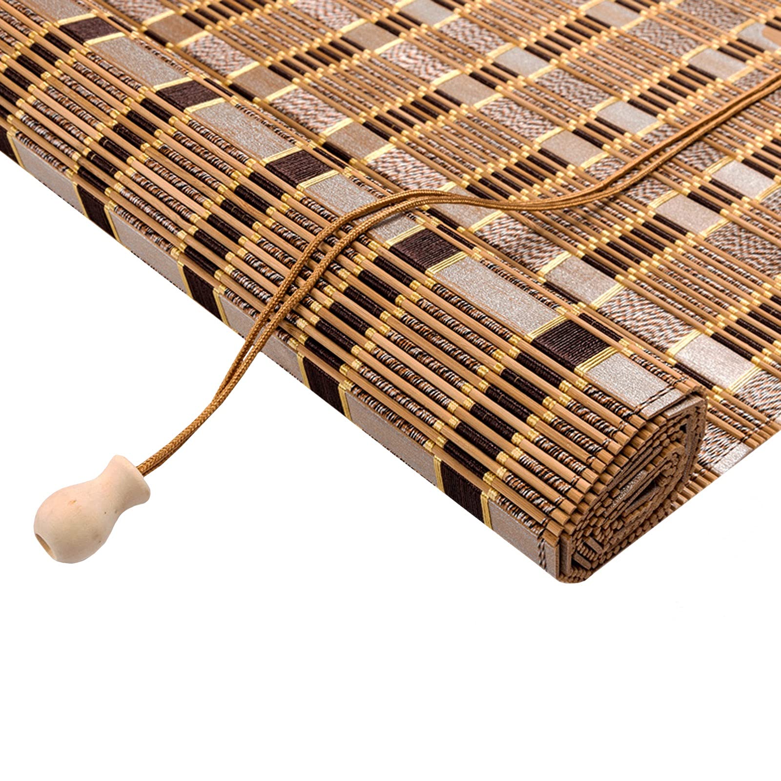 TTBB Custom Bamboo Window Shades - Sunscreen & Privacy Roller Shades for Indoor & Outdoor Use - Light Filtering, Heat Insulation, UV Protection - Perfect for Patio, Garden, Balcony & Home Decor