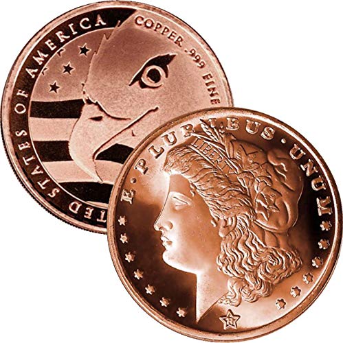 1 oz .999 Pure Copper Round - Morgan Dollar Design | QSB Mint Challenge Coin | Collectible, Gift, Decoration & Investment