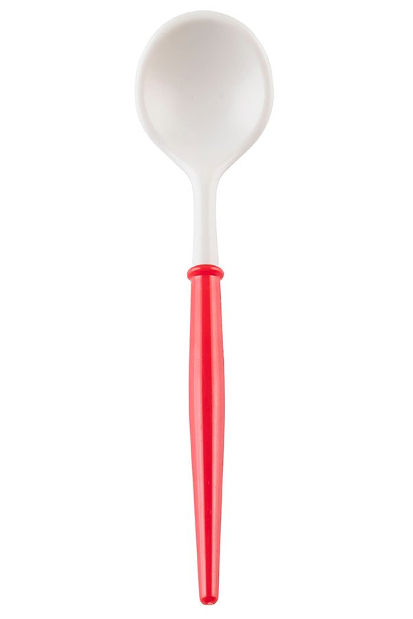 Premium Red and White Cocktail Spoons - Set of 50 | Elegant Barware for Cocktail Parties, Weddings & Home Entertaining | Durable Plastic Drink Stirrers for Mixing & Serving