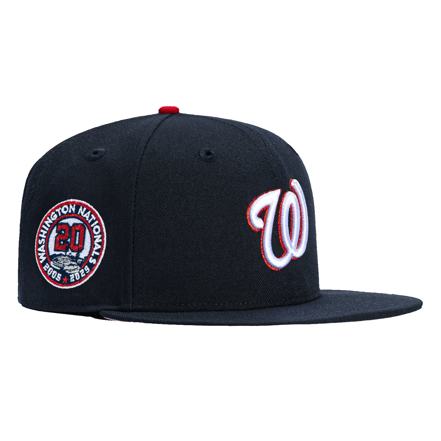 New Era 59Fifty Washington Nationals 20th Anniversary Patch Snapback Hat - Navy Blue Baseball Cap for Men & Women - Perfect for Games, Collecting & Everyday Wear