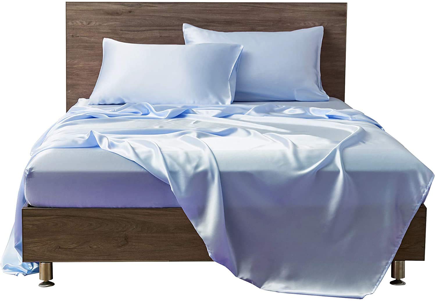 Luxury Satin Bed Sheets Set - 4 Pcs Wrinkle, Fade & Stain Resistant Silky Bedding with 22