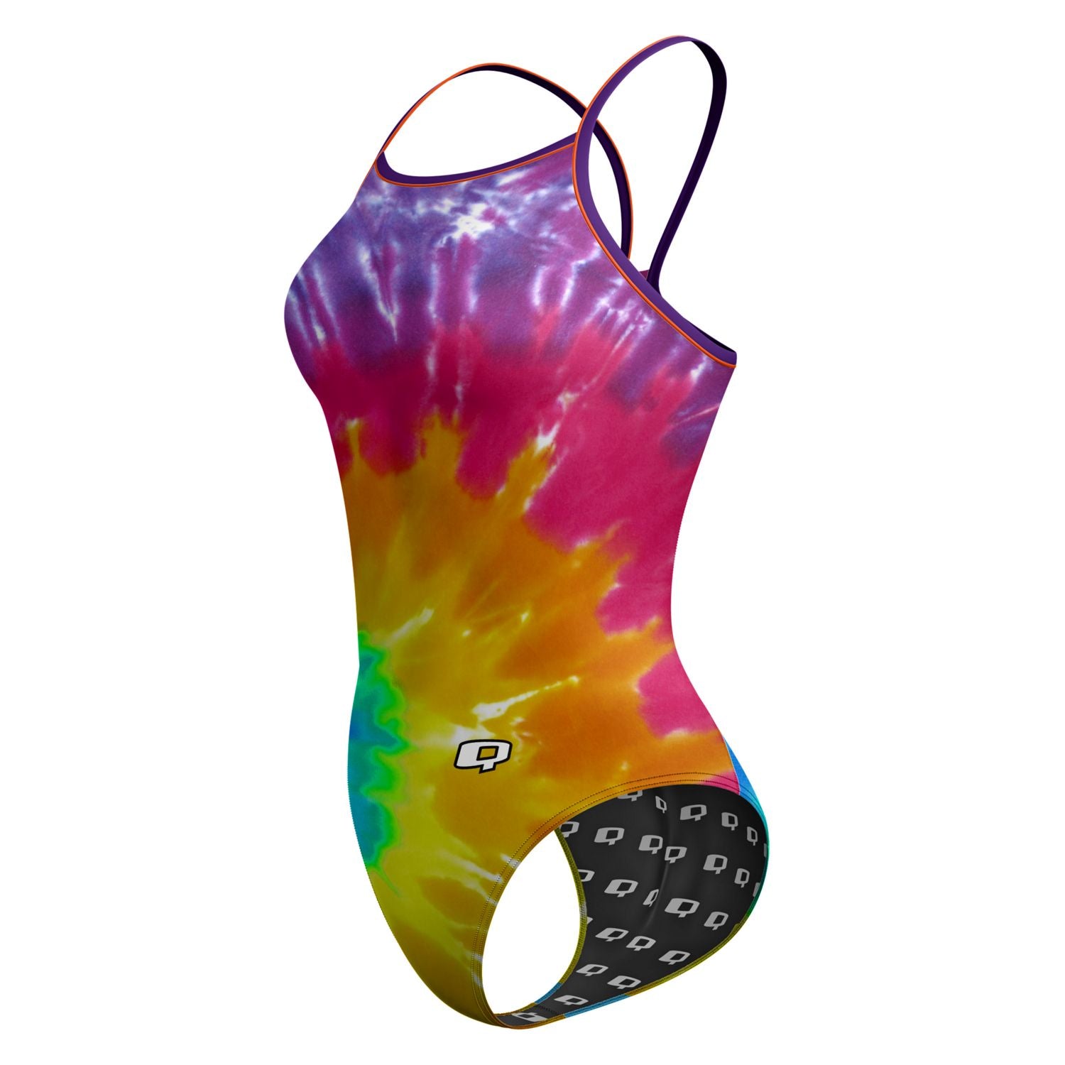 Retro Daze High Waisted Skinny Strap Swimsuit - Vintage One Piece Bathing Suit for Women, Perfect for Beach Vacation & Pool Party