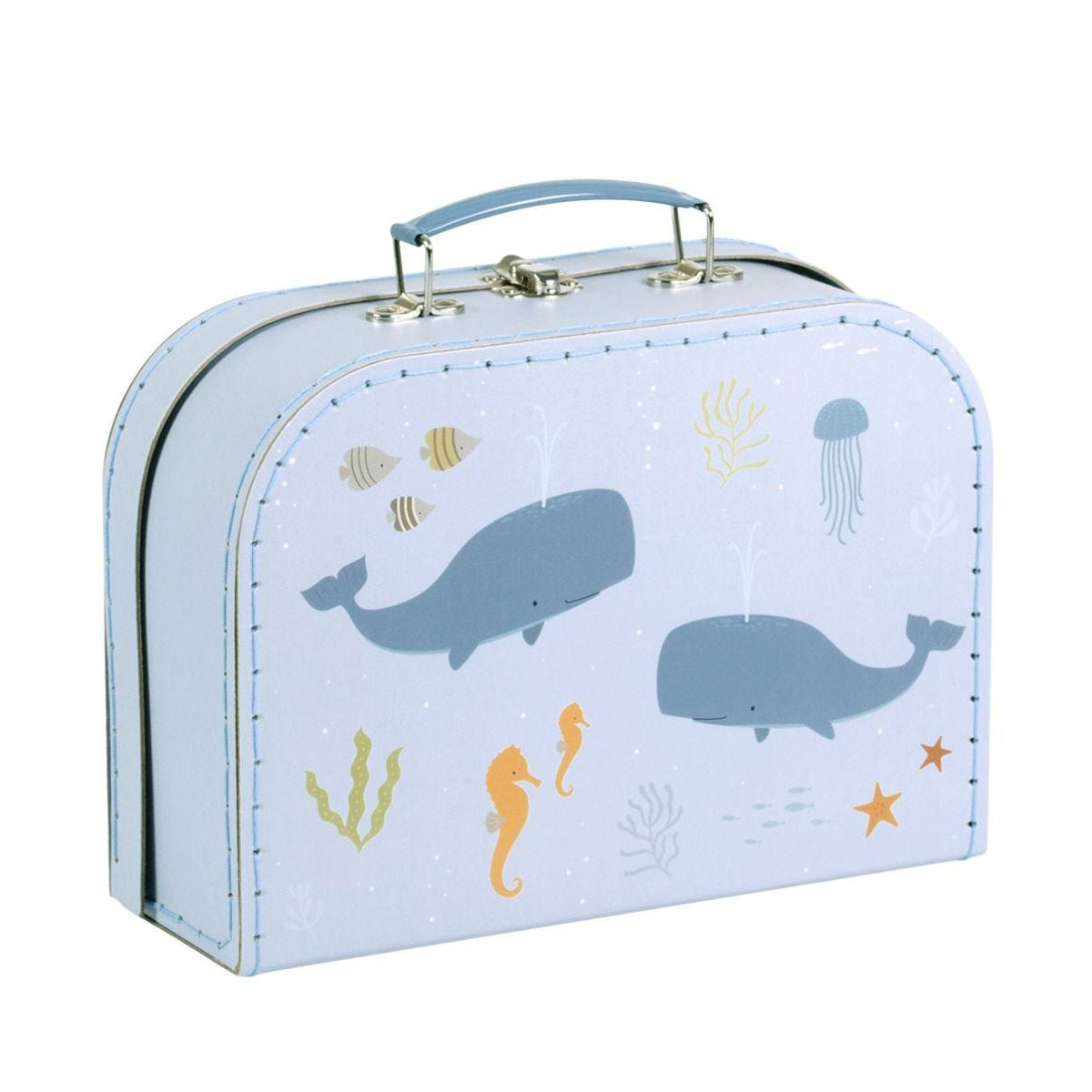 A Little Lovely Company Suitcase Set - Ocean Blue Luggage Collection for Kids | Perfect for Travel, School Trips & Sleepovers