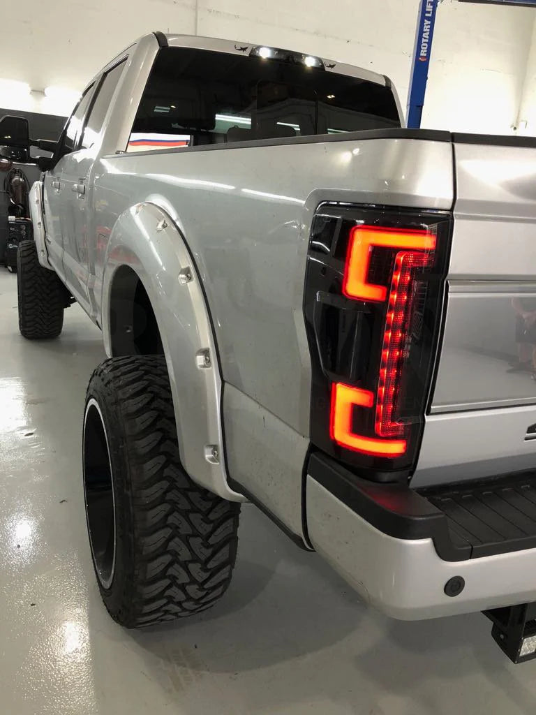 Ford Super Duty F250 F350 F450 F550 2017-2019 LED Tail Lights - Red OLED Replacement for OEM - Upgrade for Trucks, Off-Road & Towing