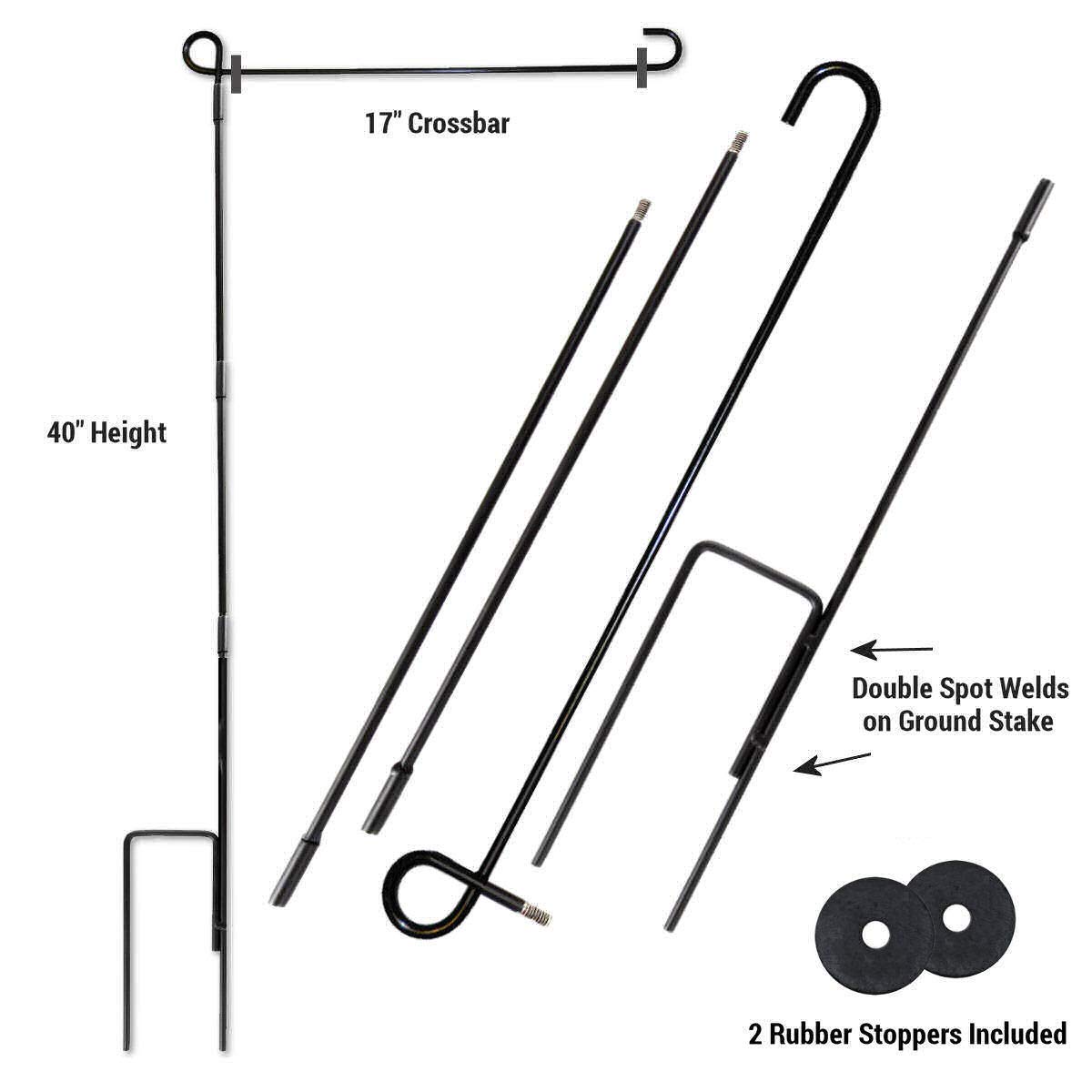 Minnesota Gophers Garden Flag Stand & USA Flag Pole Holder Set - Durable Outdoor College Team Banner Display for Yard, Porch, and Tailgating