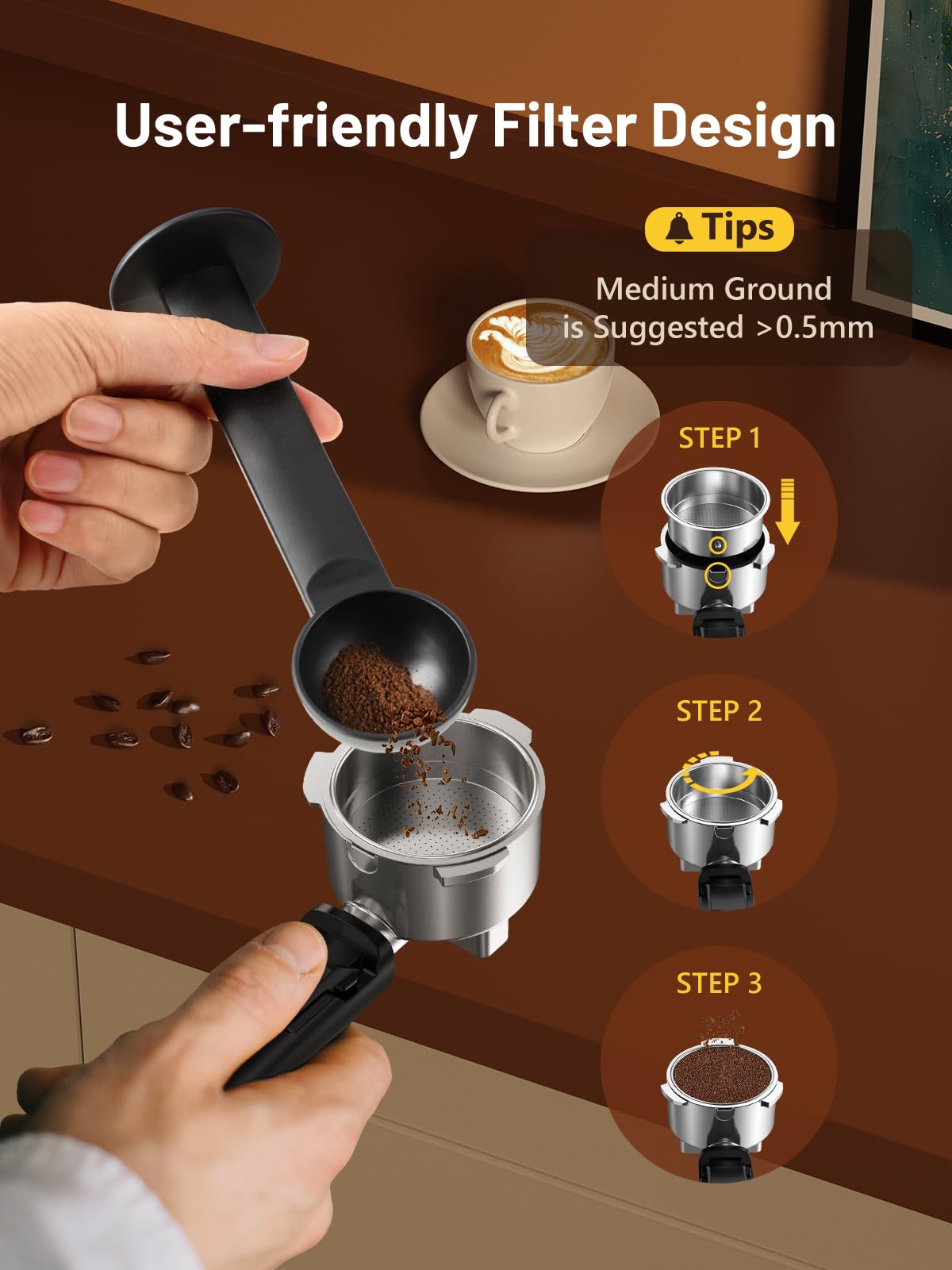 20Bar Professional Espresso Machine - Fast Heating Coffee Maker with Rapid Cold Brew & Milk Frother Steam Wand, 37oz Large Water Tank, Touch Screen Control - Perfect for Latte, Cappuccino, Iced Coffee at Home or Office - Ideal Gift for Coffee Lovers