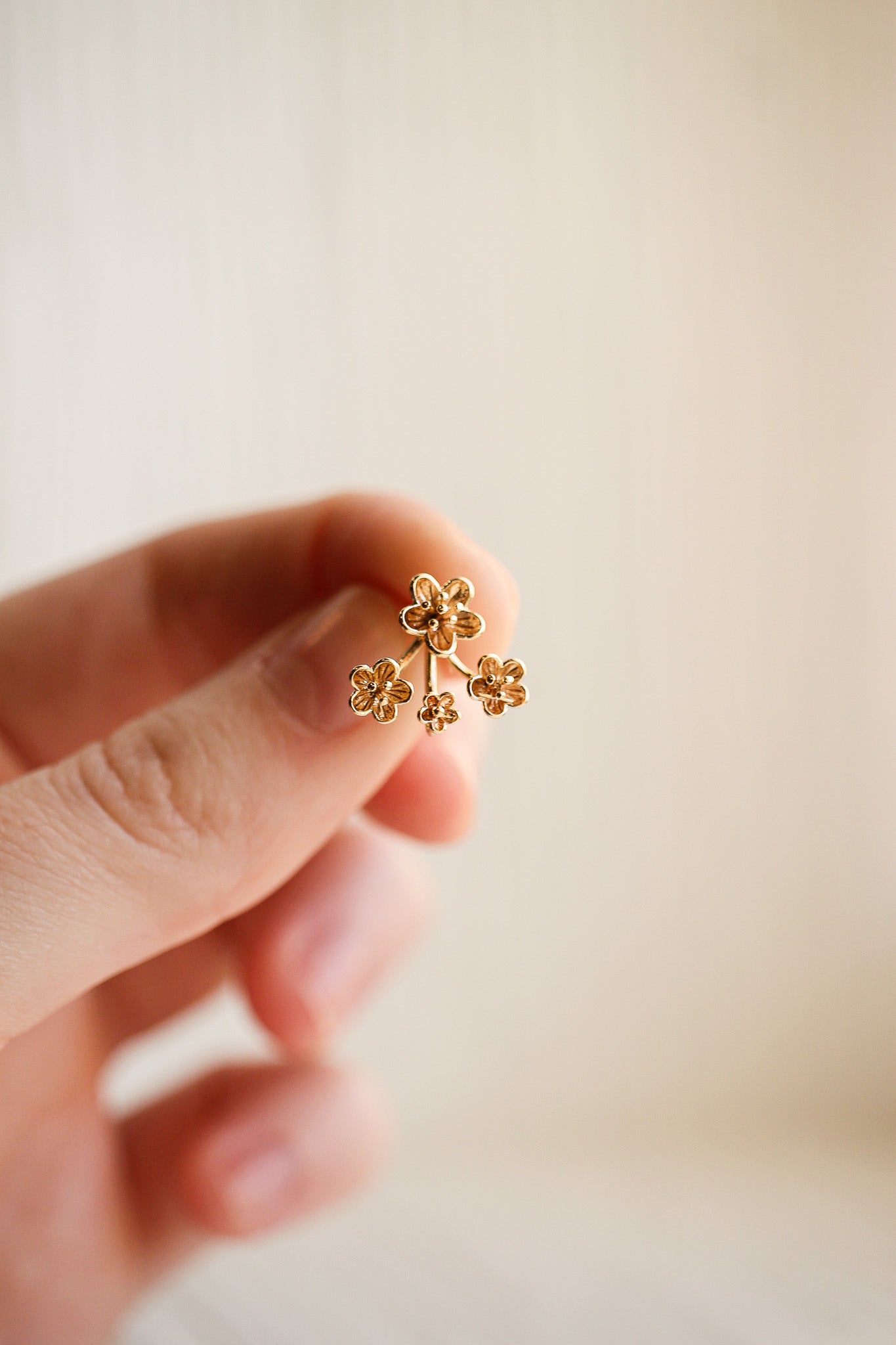 14K Gold Azalea Flower Stud Earrings for Women - Elegant Floral Jewelry Gift for Birthday, Anniversary & Valentine's Day