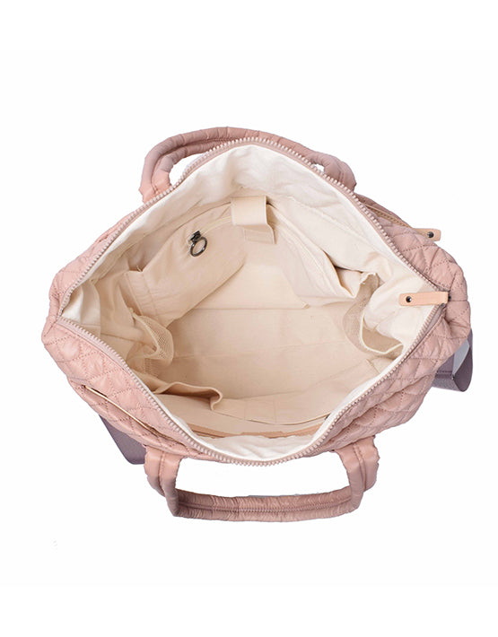 Tosca MET980 Metro Quilted 15-inch Laptop Work Tote Bag in Mauve - Perfect for Office, Business Travel & Daily Commute