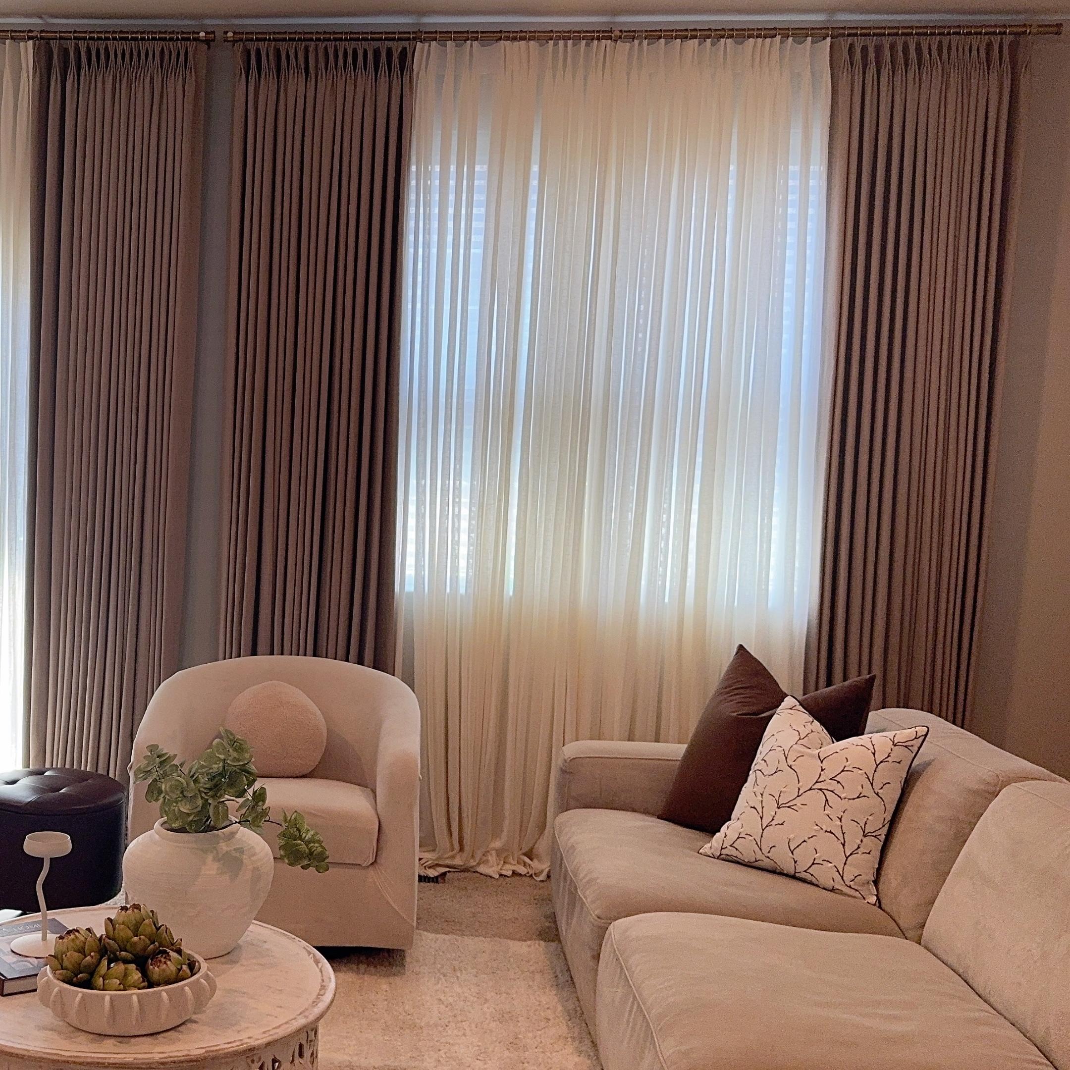 Pale Blue Cloud Linen Sheer Curtains - Natural Soft Breezy Custom Drapes with Pleated Design for Living Room, Bedroom & Nursery Window Treatments