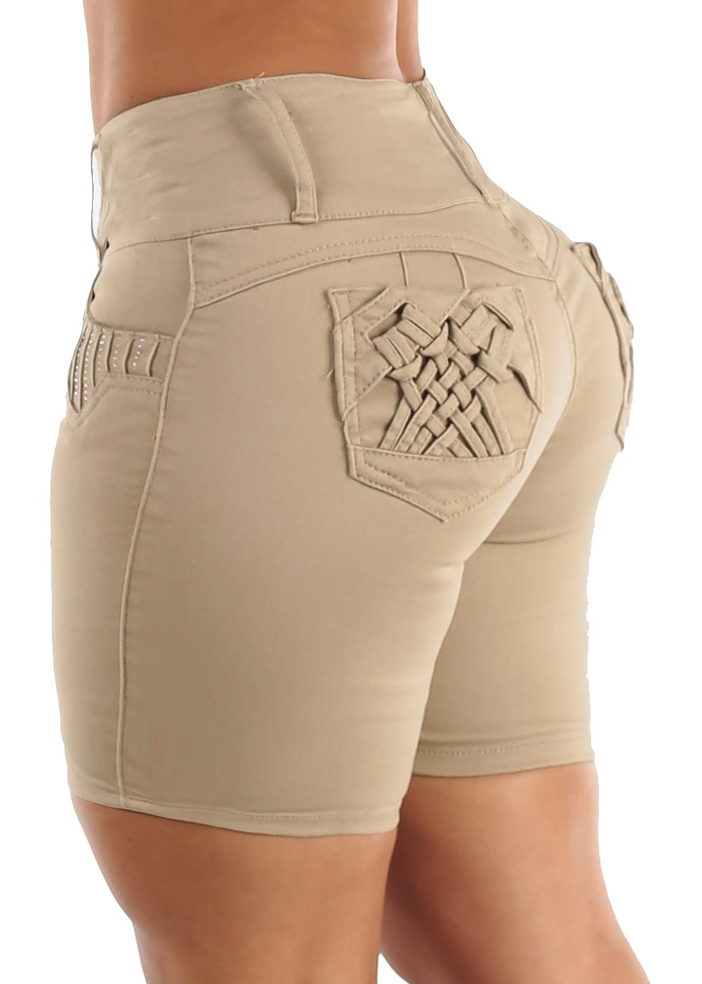 Women's Butt Lifting Bermuda Shorts - High Waist Stretch Denim Biker Shorts for Workout & Casual Wear | Perfect for Gym, Running & Summer Outfits