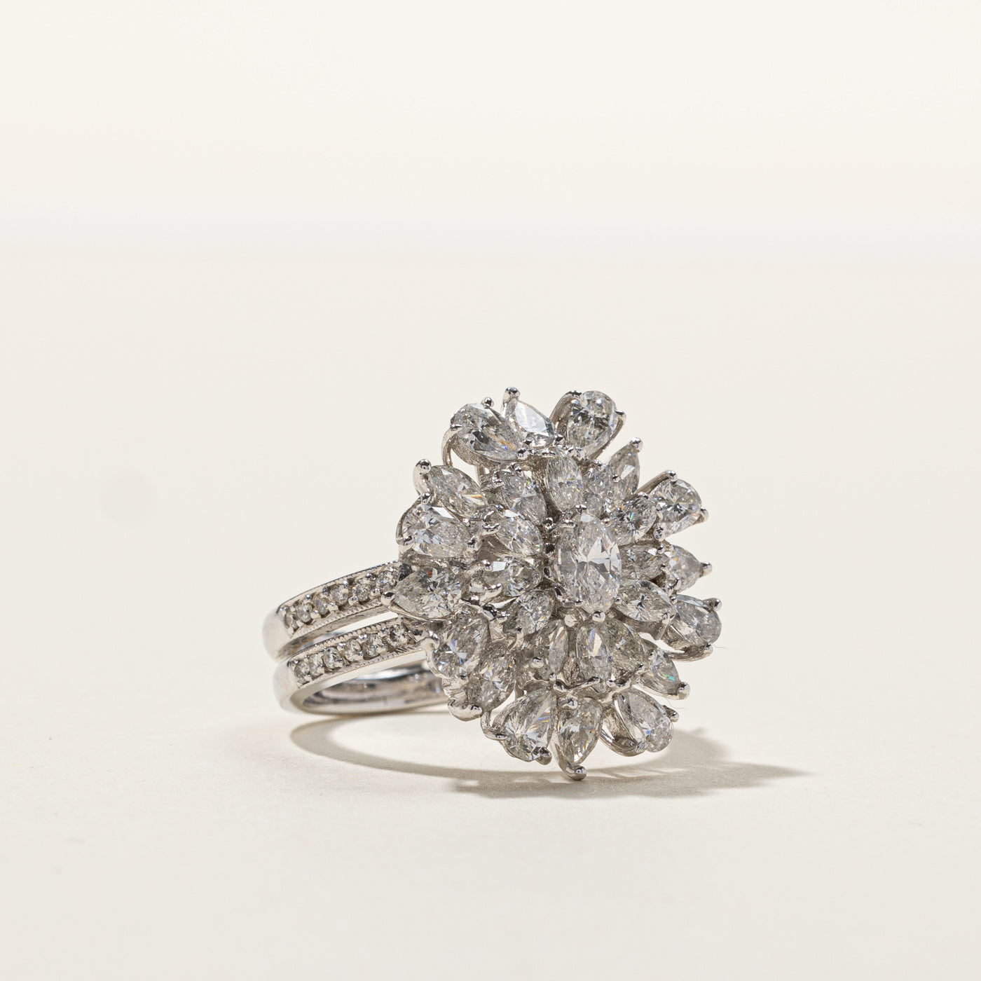 3.80ctw Diamond Cluster Ring - Size 6 | Elegant Wedding Band, Anniversary Gift & Engagement Ring for Women | Perfect for Proposals, Valentine's Day & Special Occasions