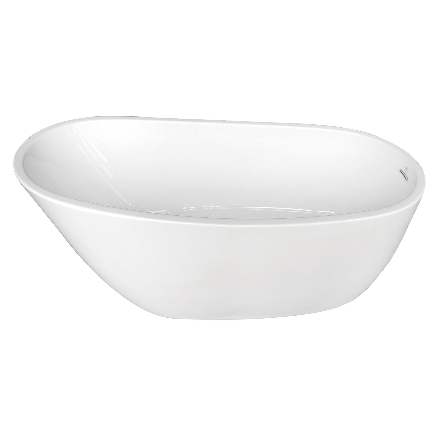 Aqua Eden VTRS592928 59-Inch Glossy White Acrylic Oval Freestanding Bathtub with Drain - Perfect for Luxury Bathrooms & Spa-Like Relaxation