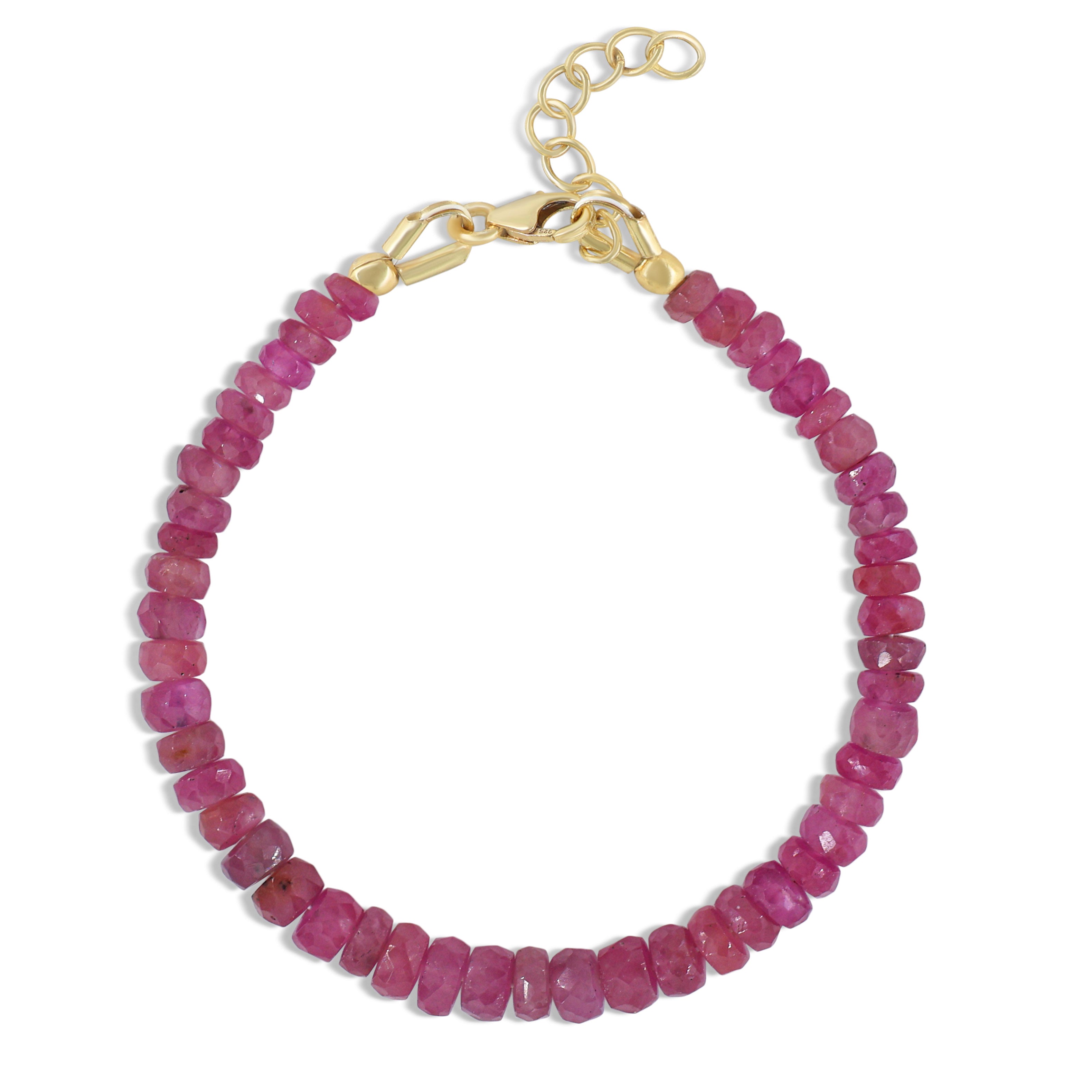 Natural Ruby Beaded Bracelet - Handmade Adjustable Women's Jewelry for Gifts, Meditation & Boho Fashion