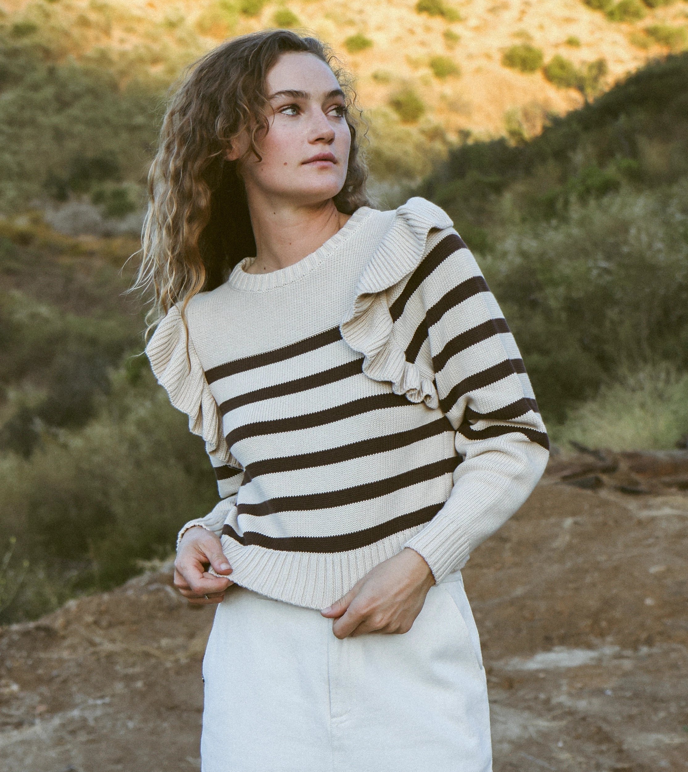 Blair Sweater Women's Knit Pullover Cream - Cozy Winter Sweater for Casual Outfits & Office Wear